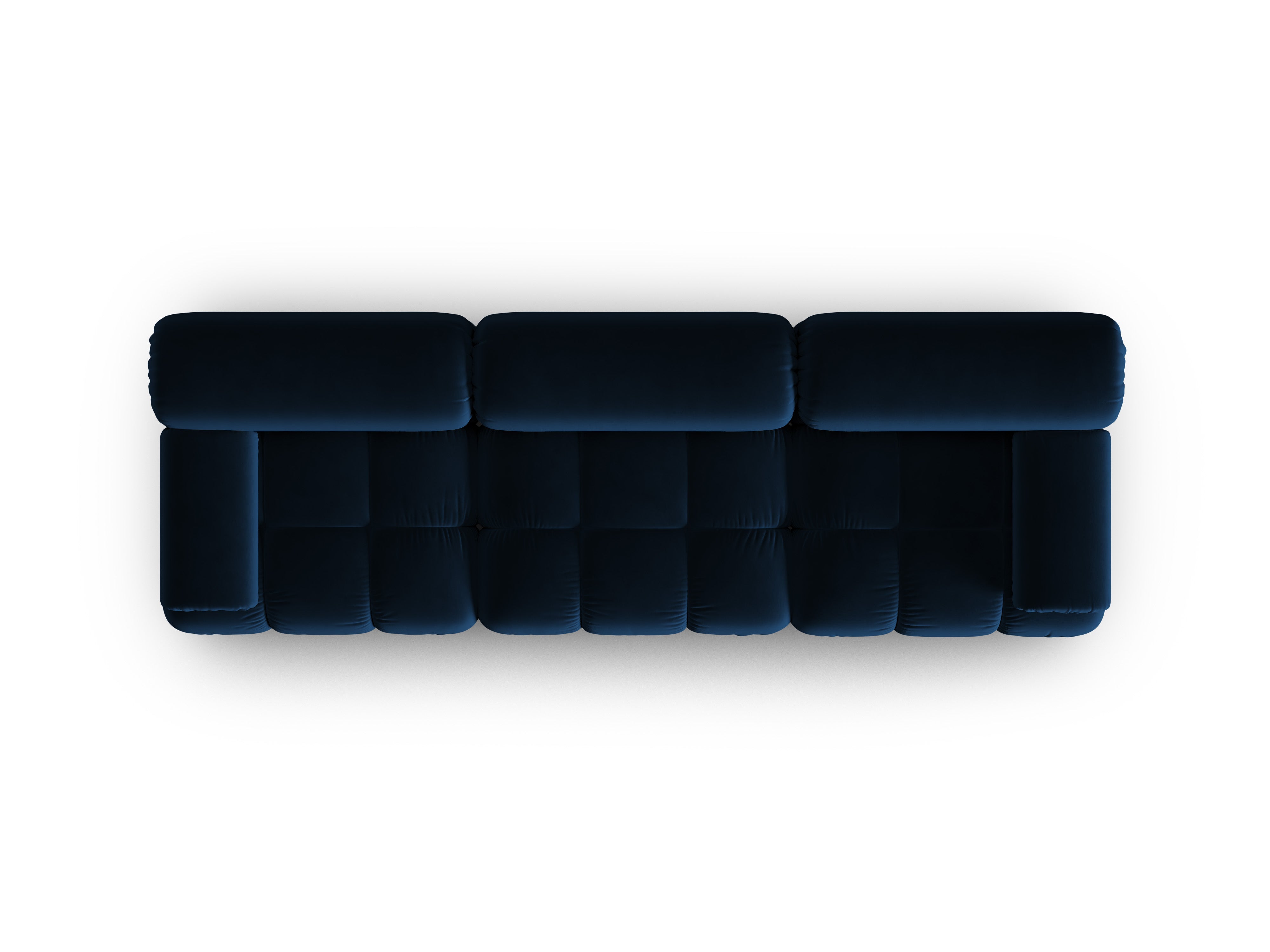 Sofa aksamitna 3-osobowa CORTINA królewski niebieski – Cosmopolitan Design