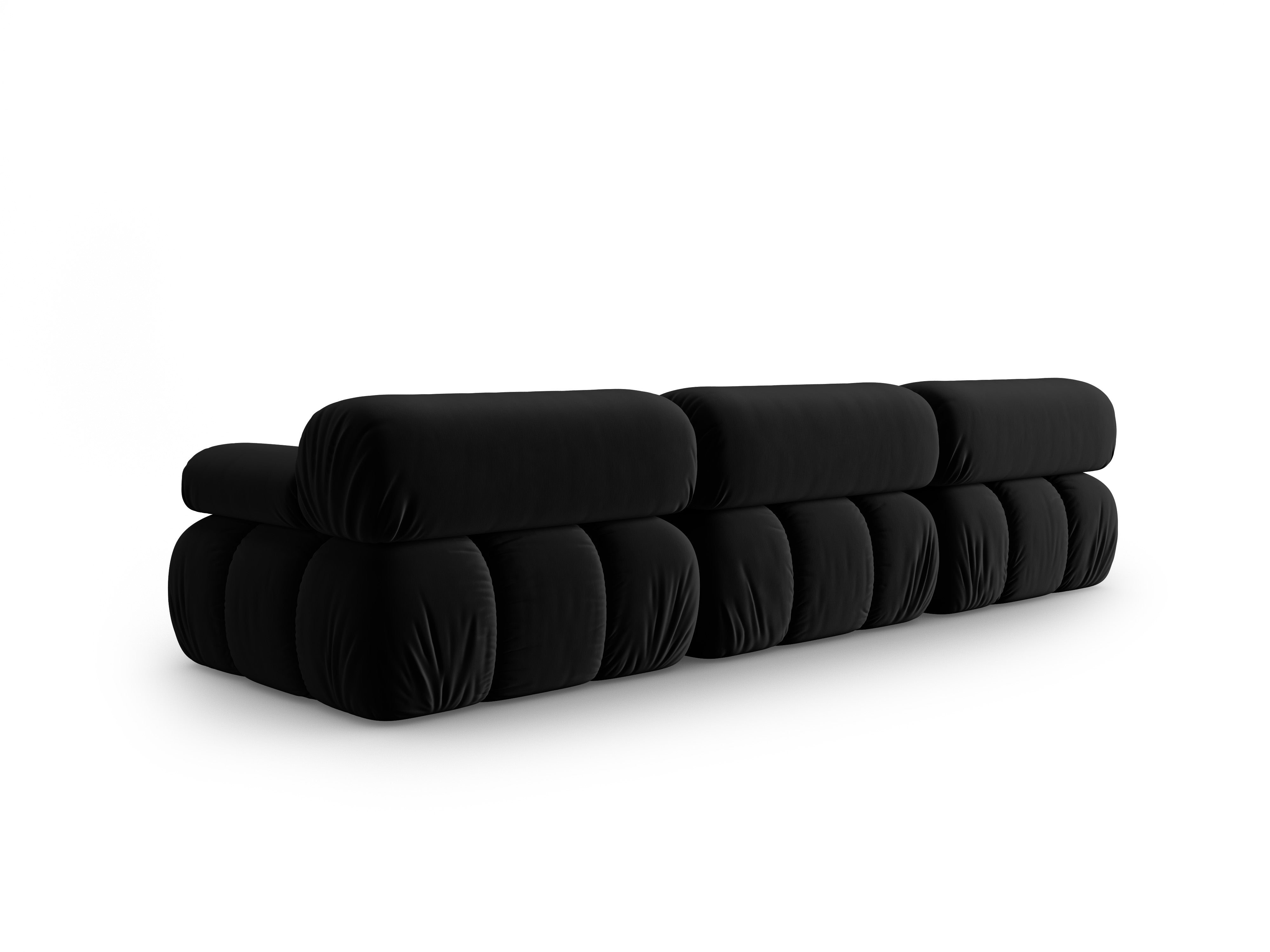 Sofa van fluweel 3-zits CORTINA zwart
