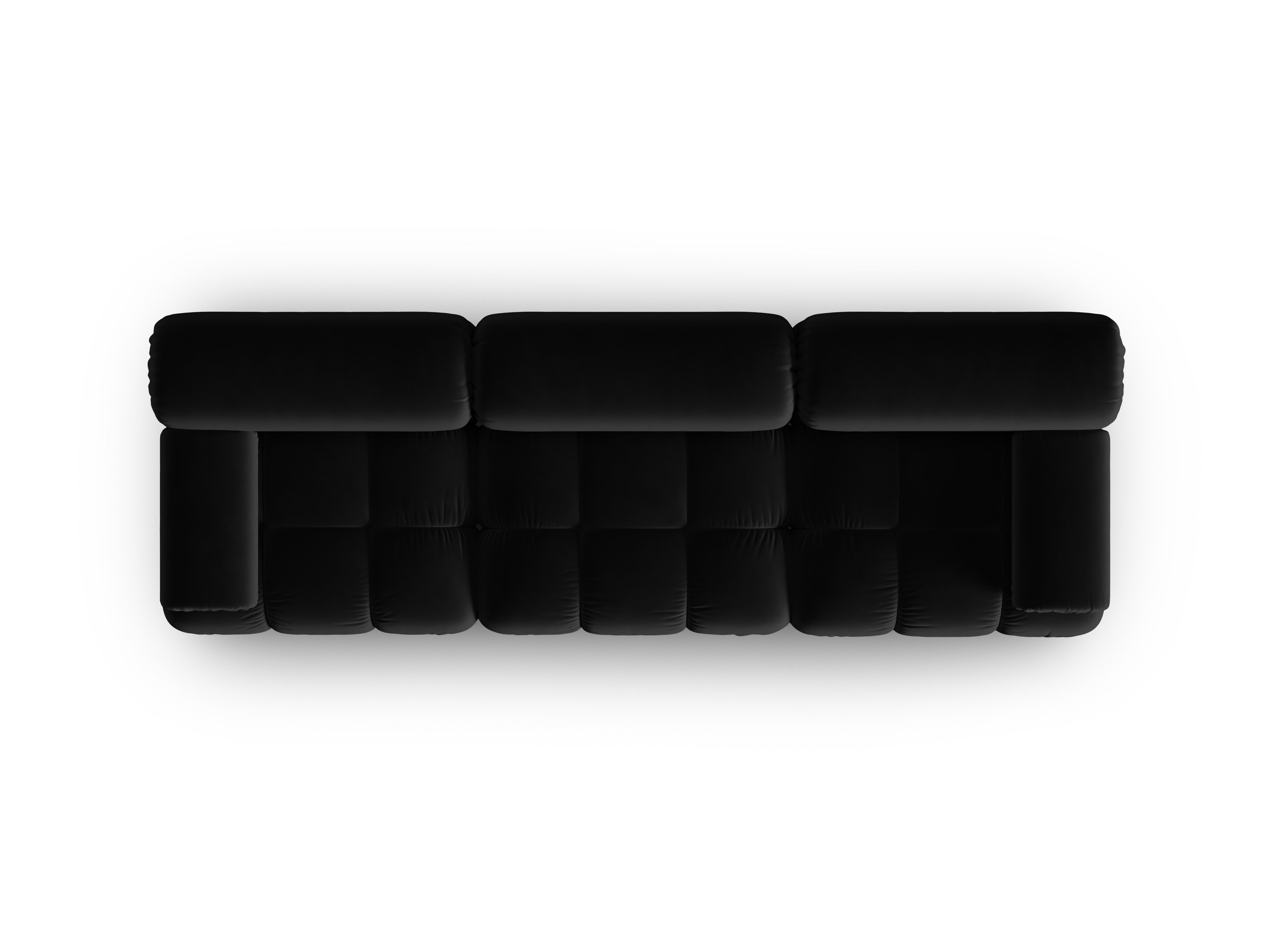 Sofa van fluweel 3-zits CORTINA zwart