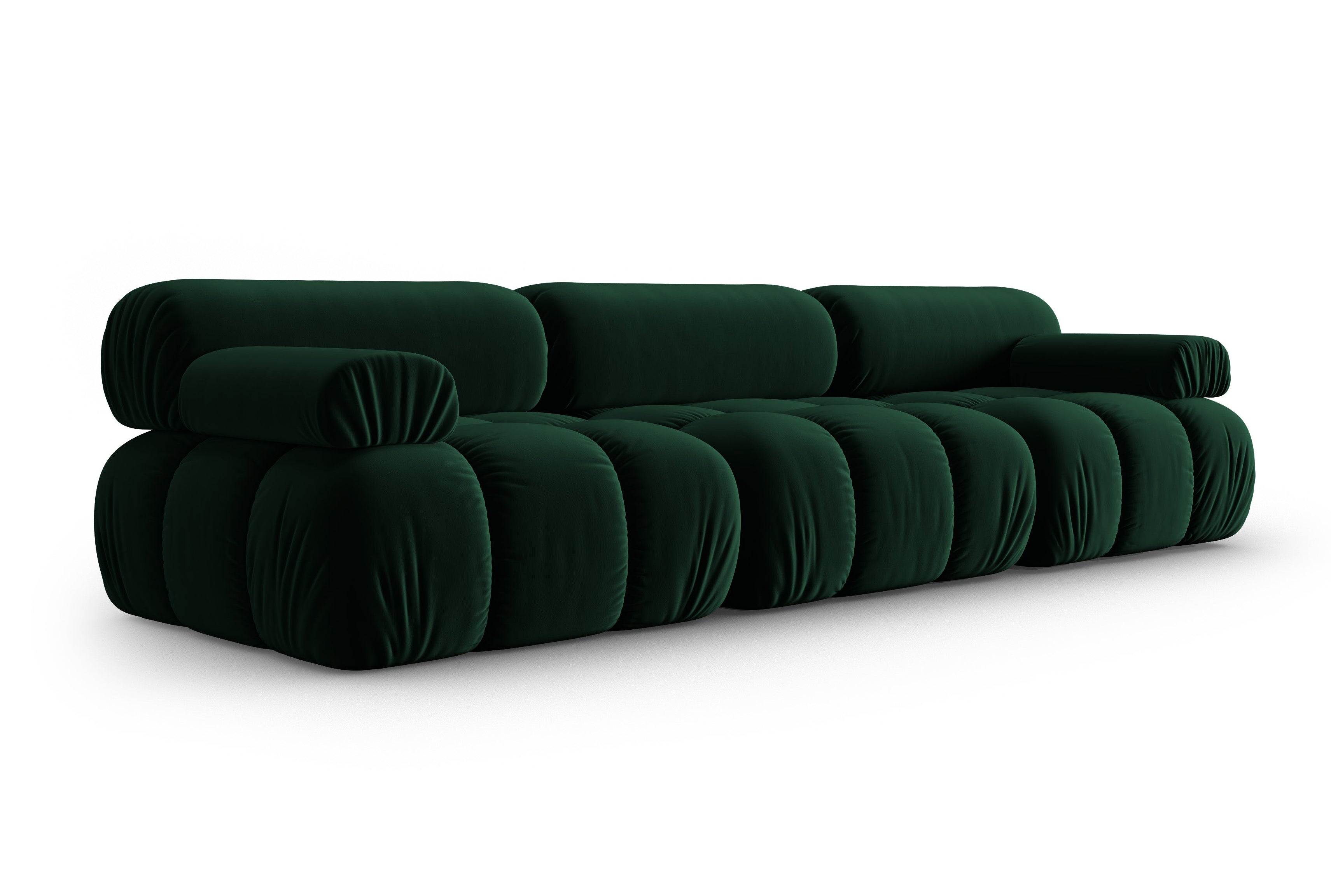 Sofa aus Samt 3-sitzig CORTINA flaschengrün [ewelina] [Amelia spr]