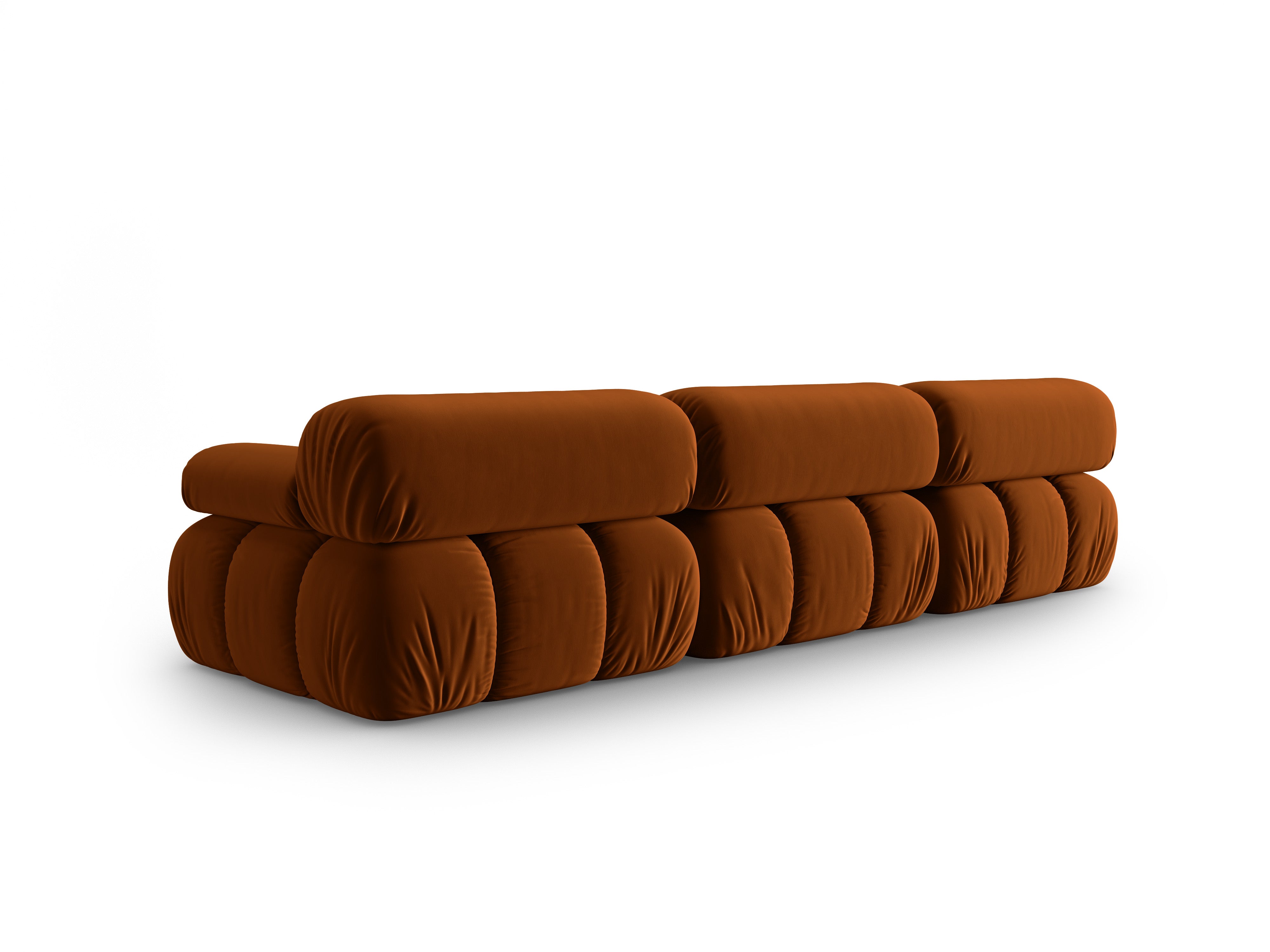 Sofa van fluweel 3-zits CORTINA baksteen