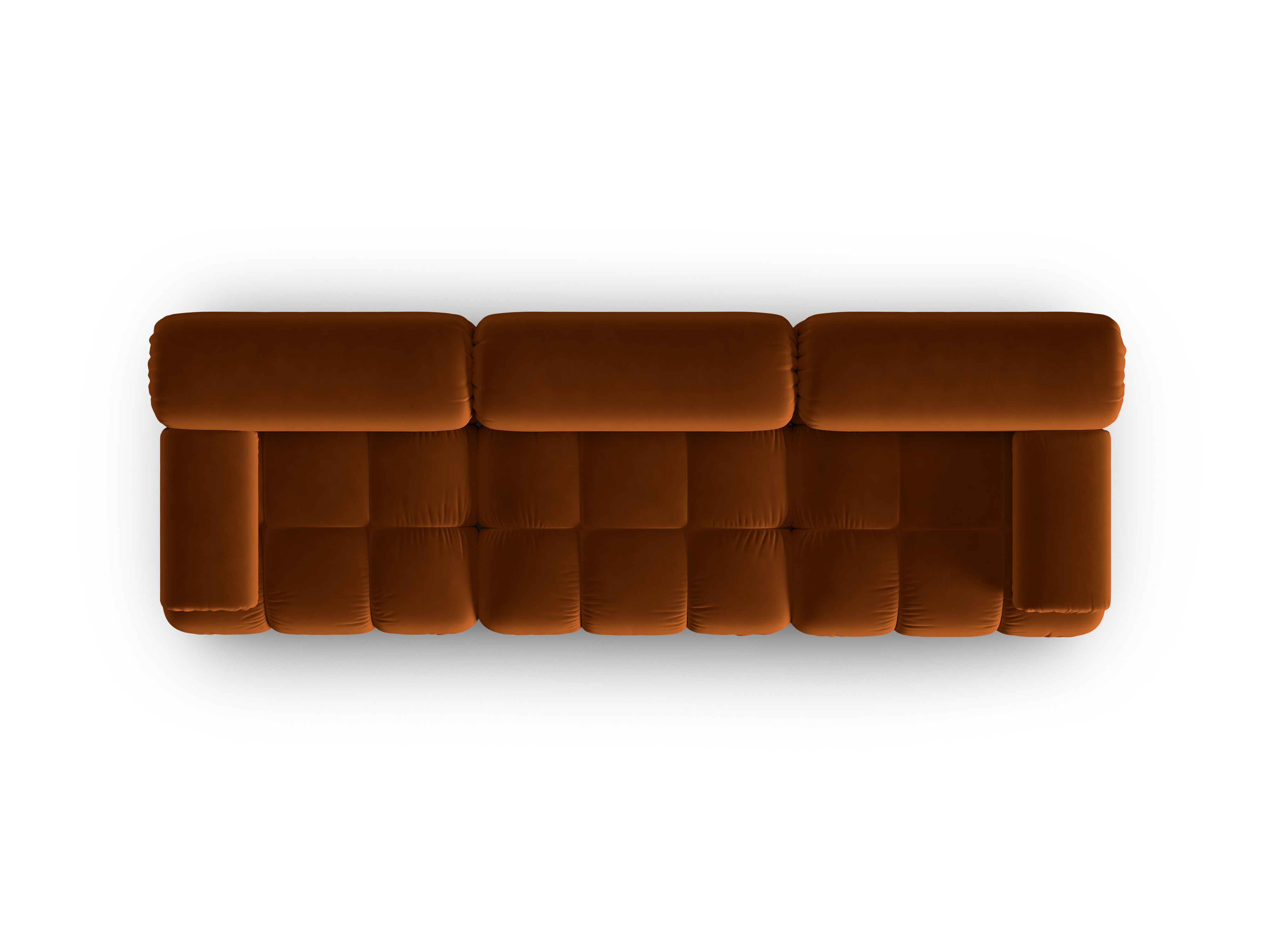 Sofa van fluweel 3-zits CORTINA baksteen