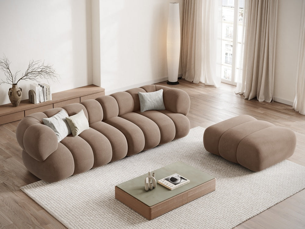 Sofa aus Samt für 4 Personen KOGE dunkelbeige