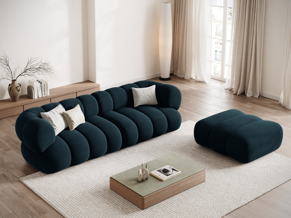 Velvet sofa for 4 people KOGE petrol