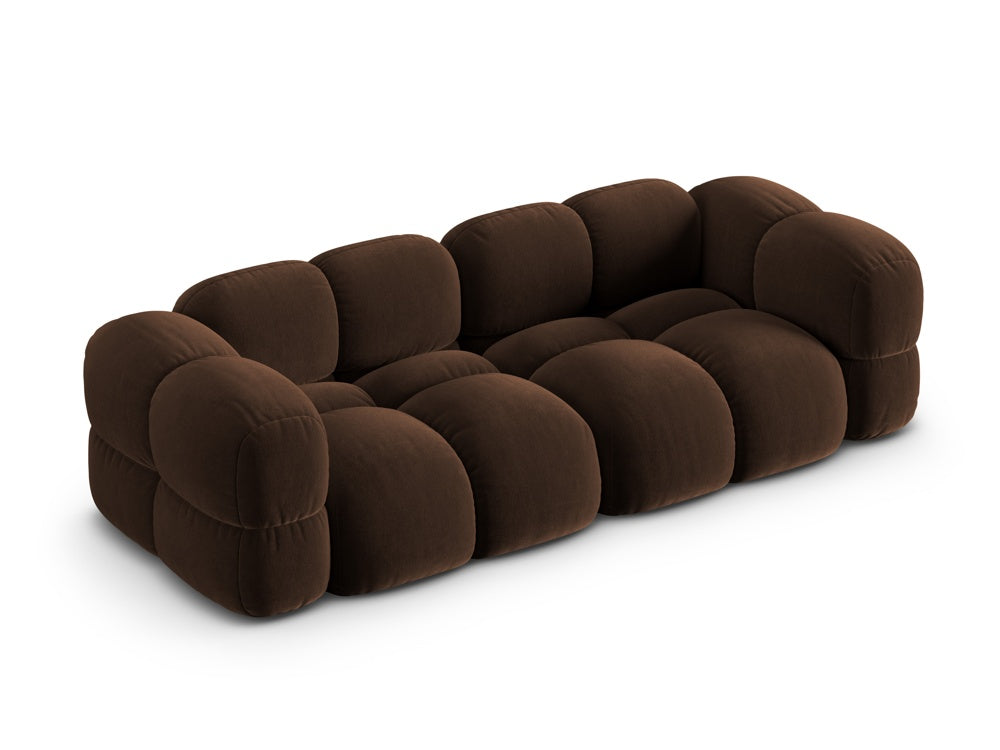 Sofa für 4 Personen aus Samt LORETTO schokoladenbraun