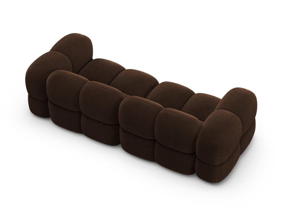 Sofa für 4 Personen aus Samt LORETTO schokoladenbraun