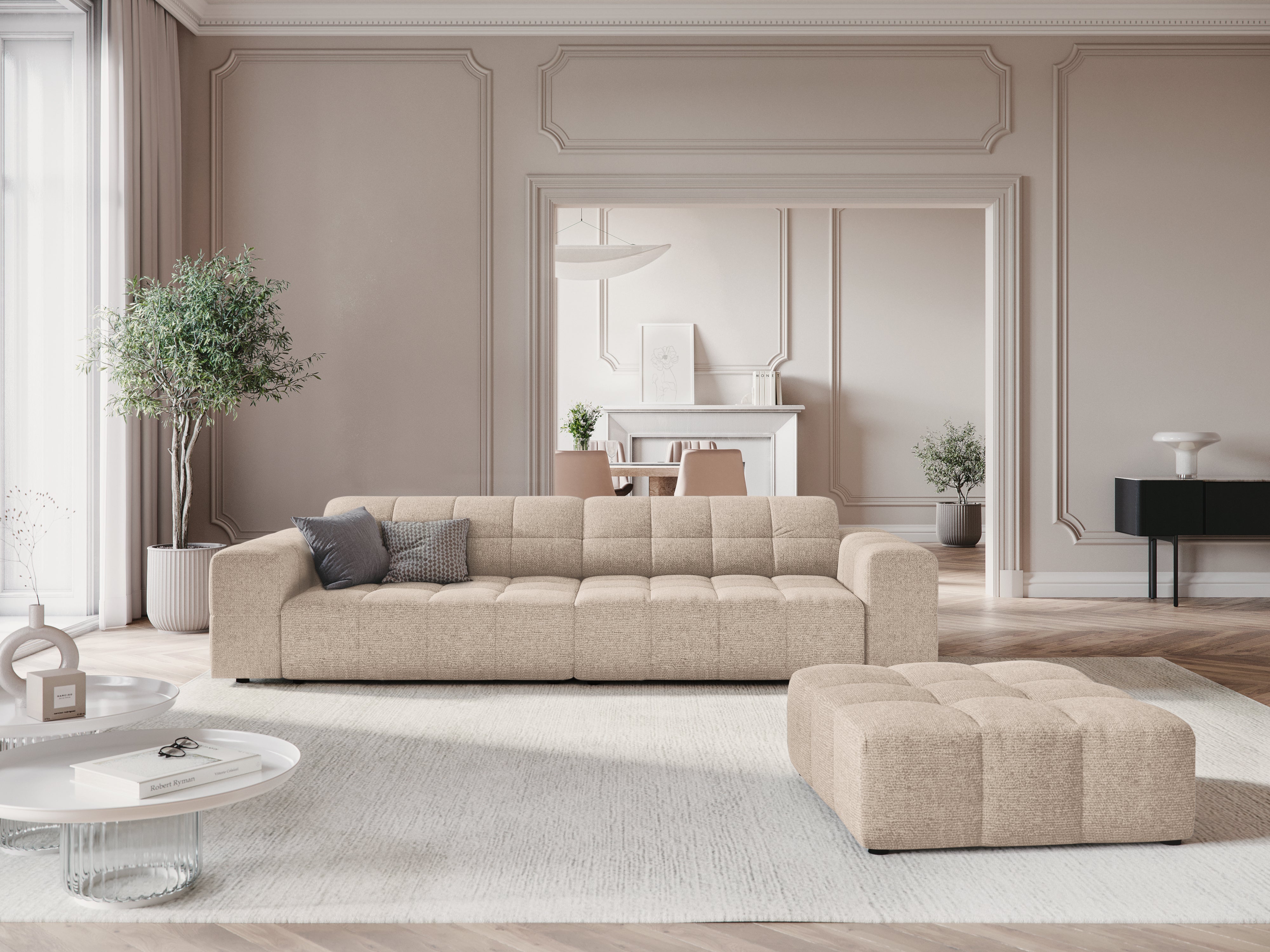 Sofa 4-osobowa CHICAGO beżowy szenil do salonu