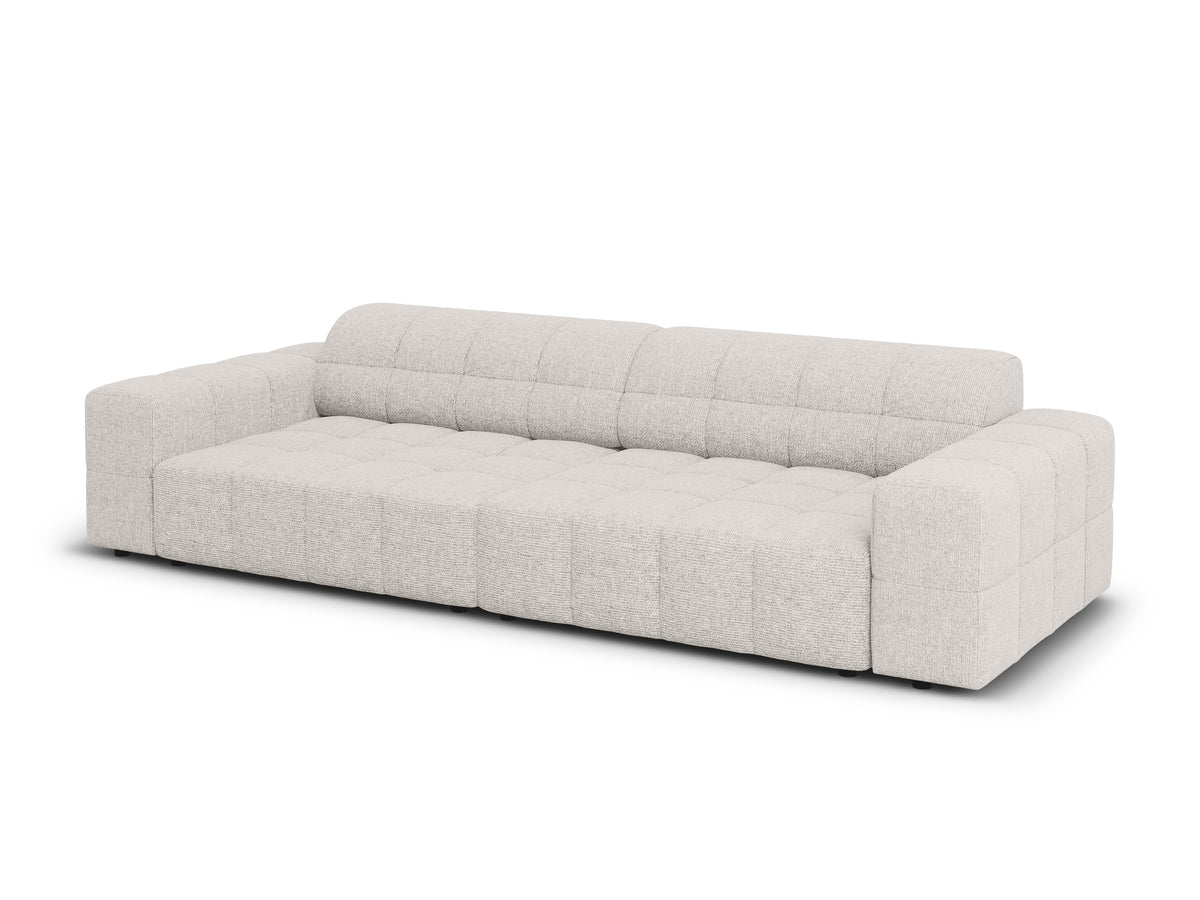Sofa 4-osobowa CHICAGO jasnoszary szenil do salonu – Cosmopolitan Design