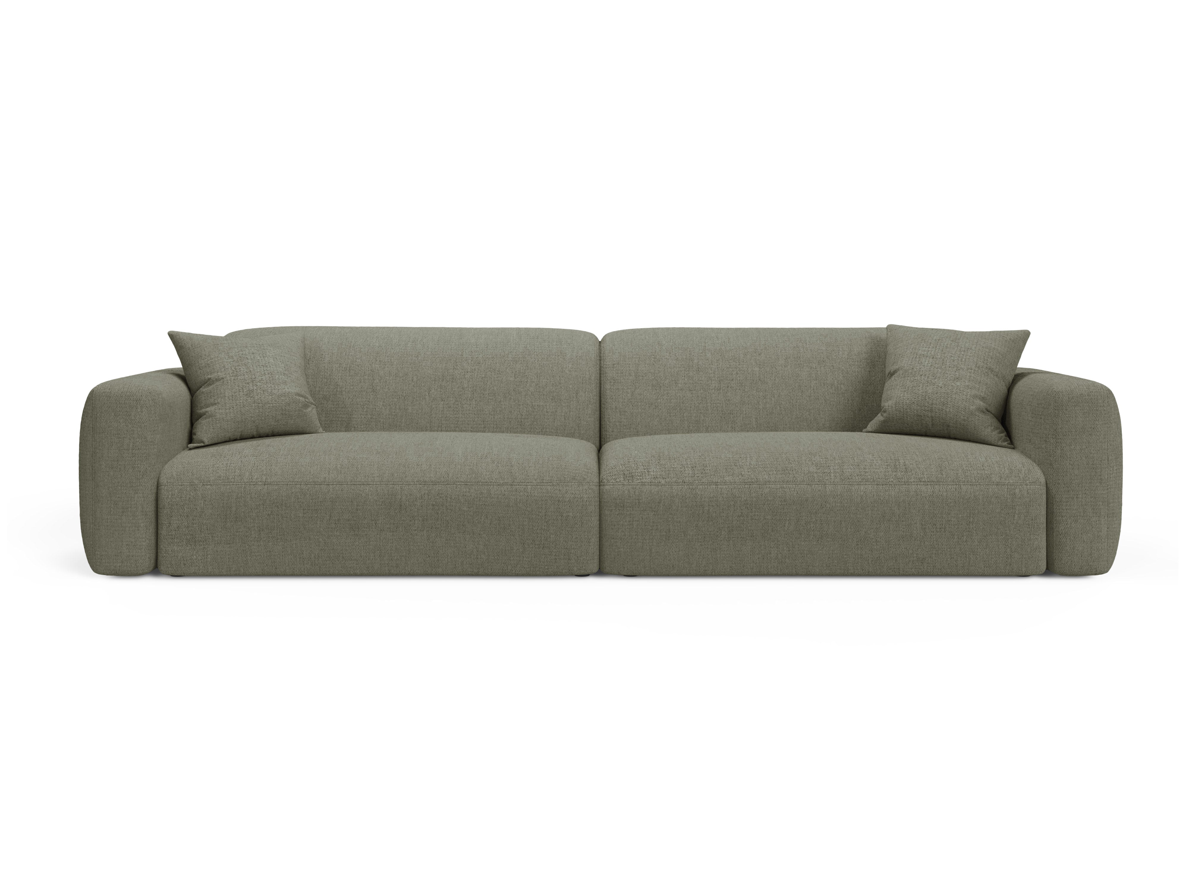 Sofa für 4 Personen STRINO olivgrüner Chenille