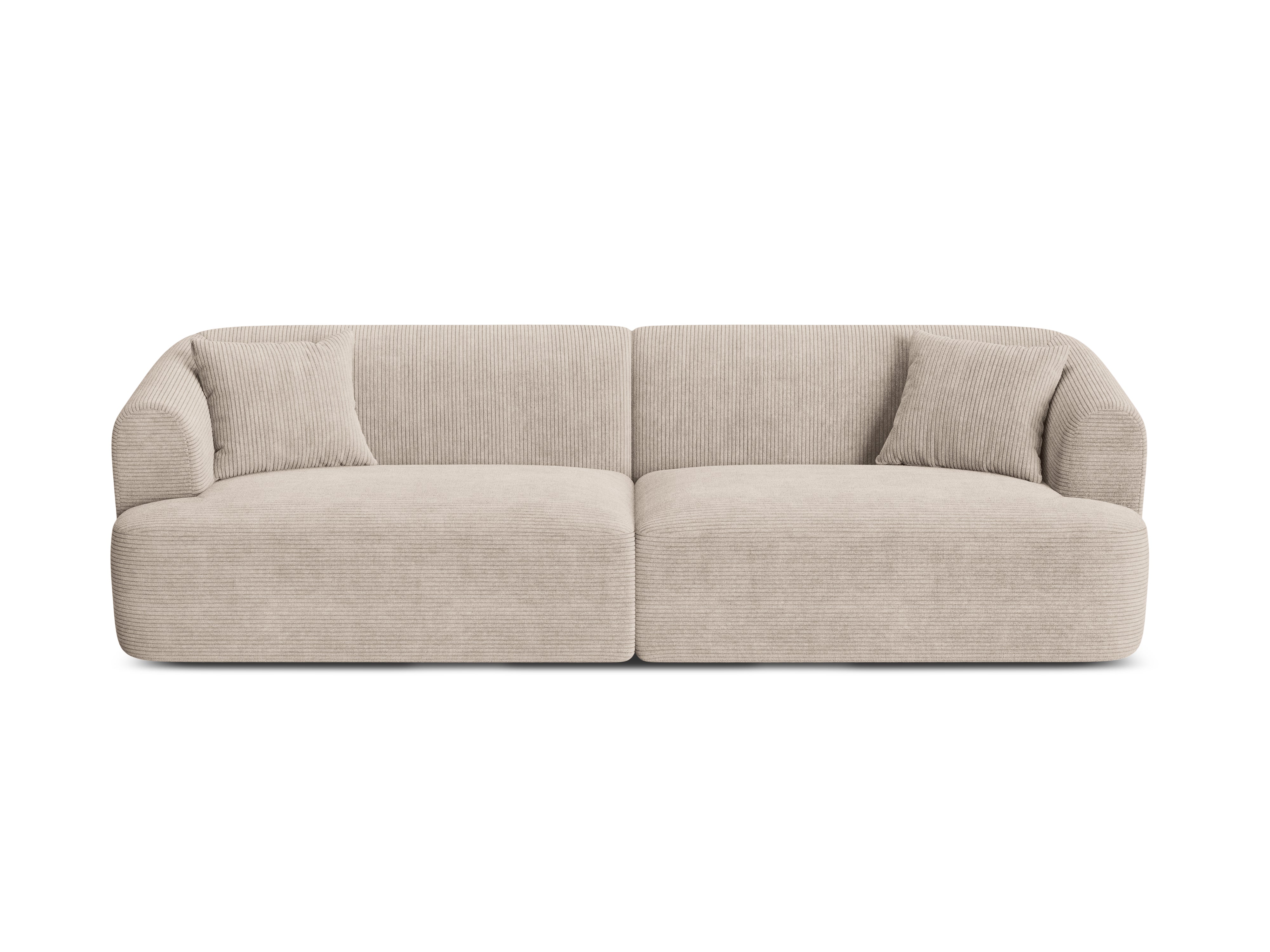 Sofa 4-persoons CAMPI beige ribfluweel