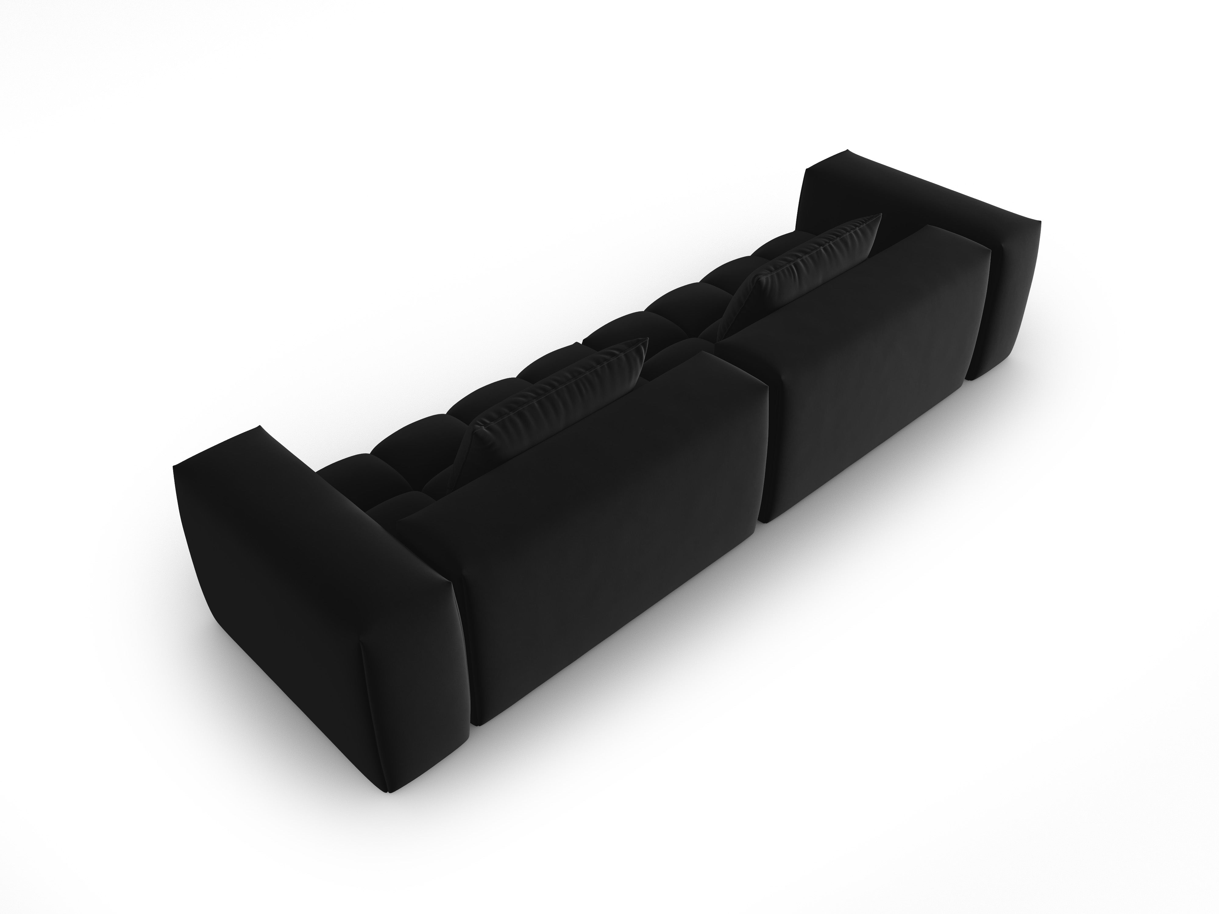 Sofa aksamitna 5-osobowa VERONA czarny – Cosmopolitan Design