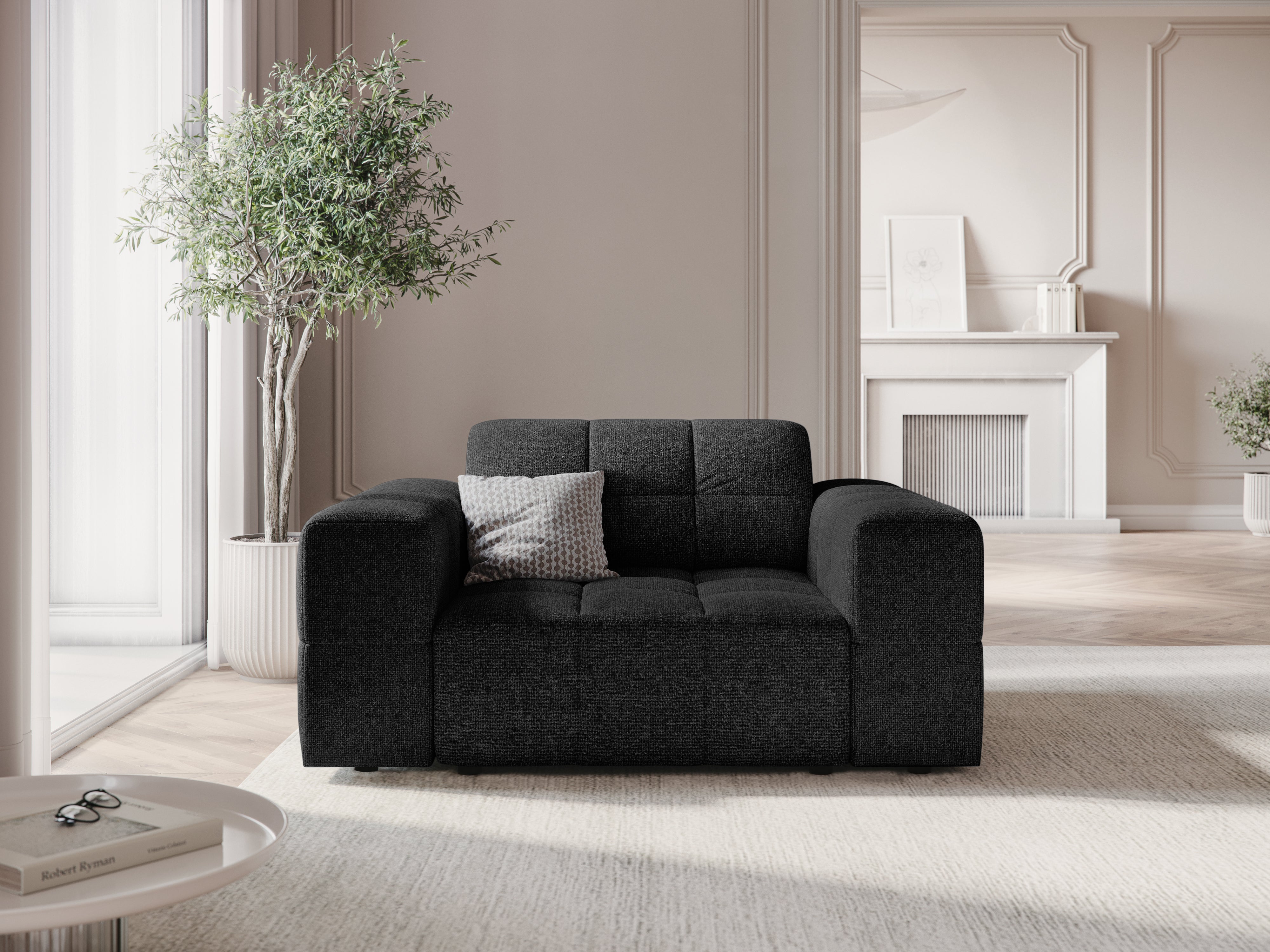 Fauteuil CHICAGO zwart chenille