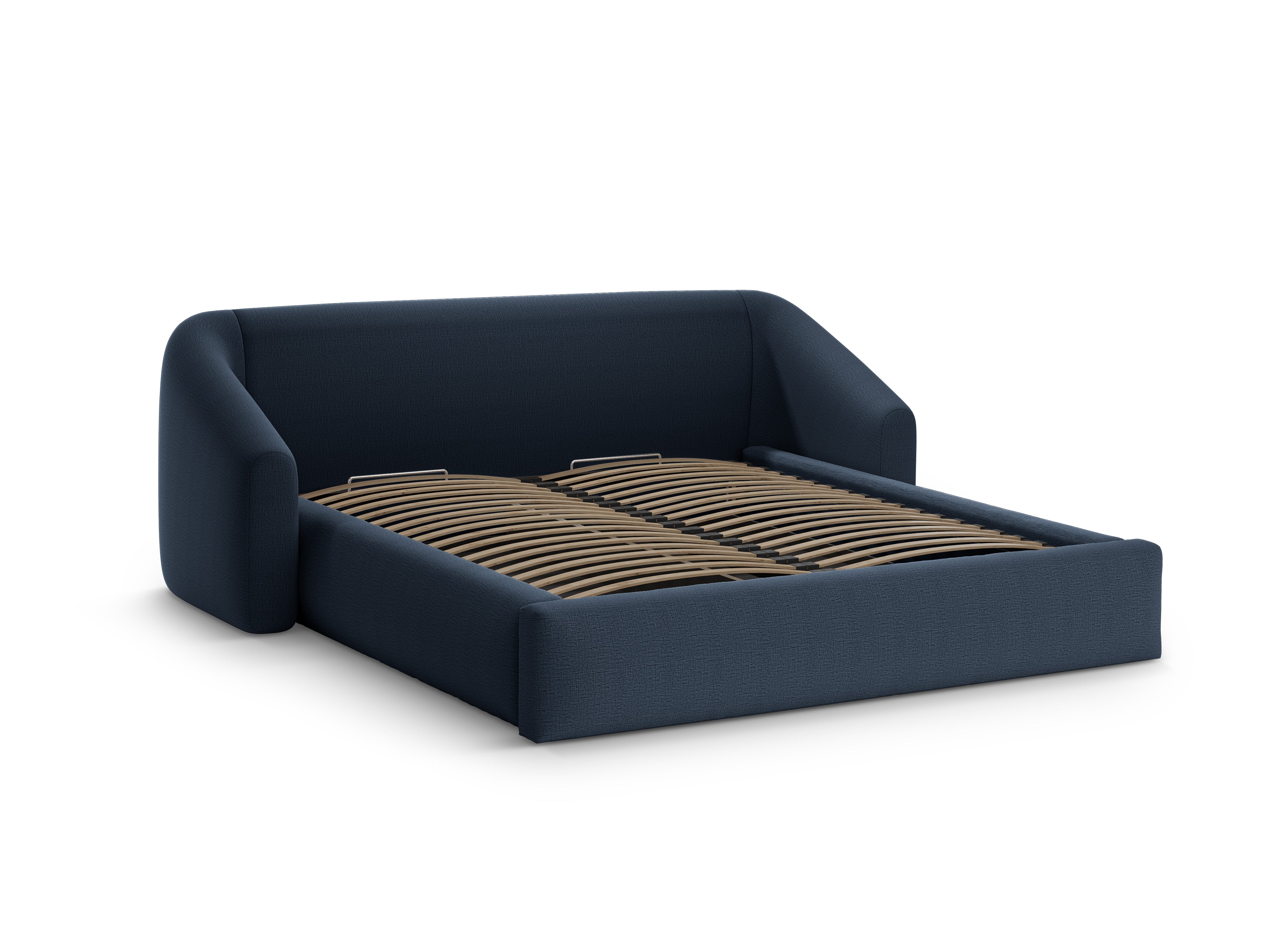 Bed CAMPI blauwe chenille