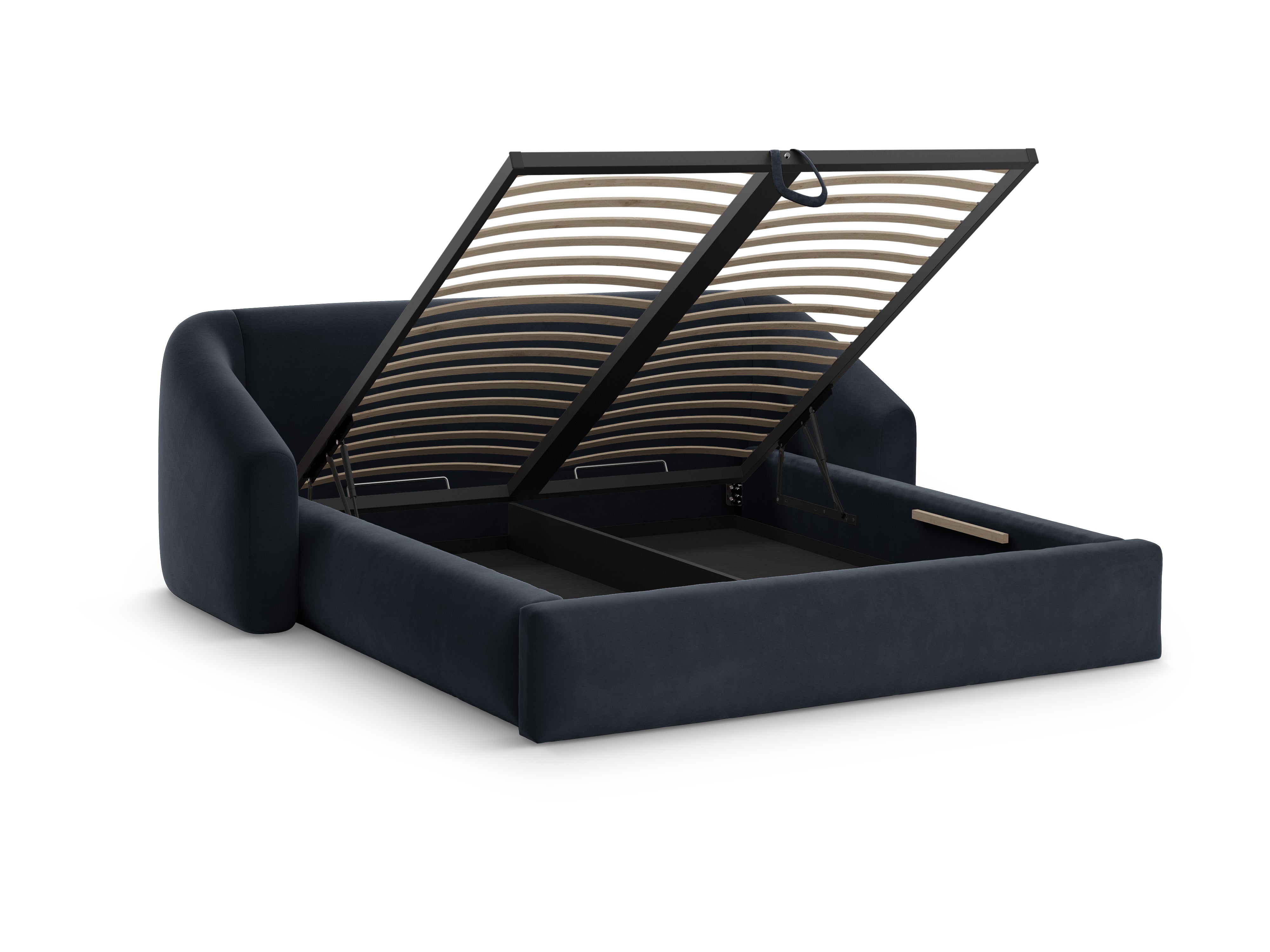 Fluwelen bed CAMPI marineblauw