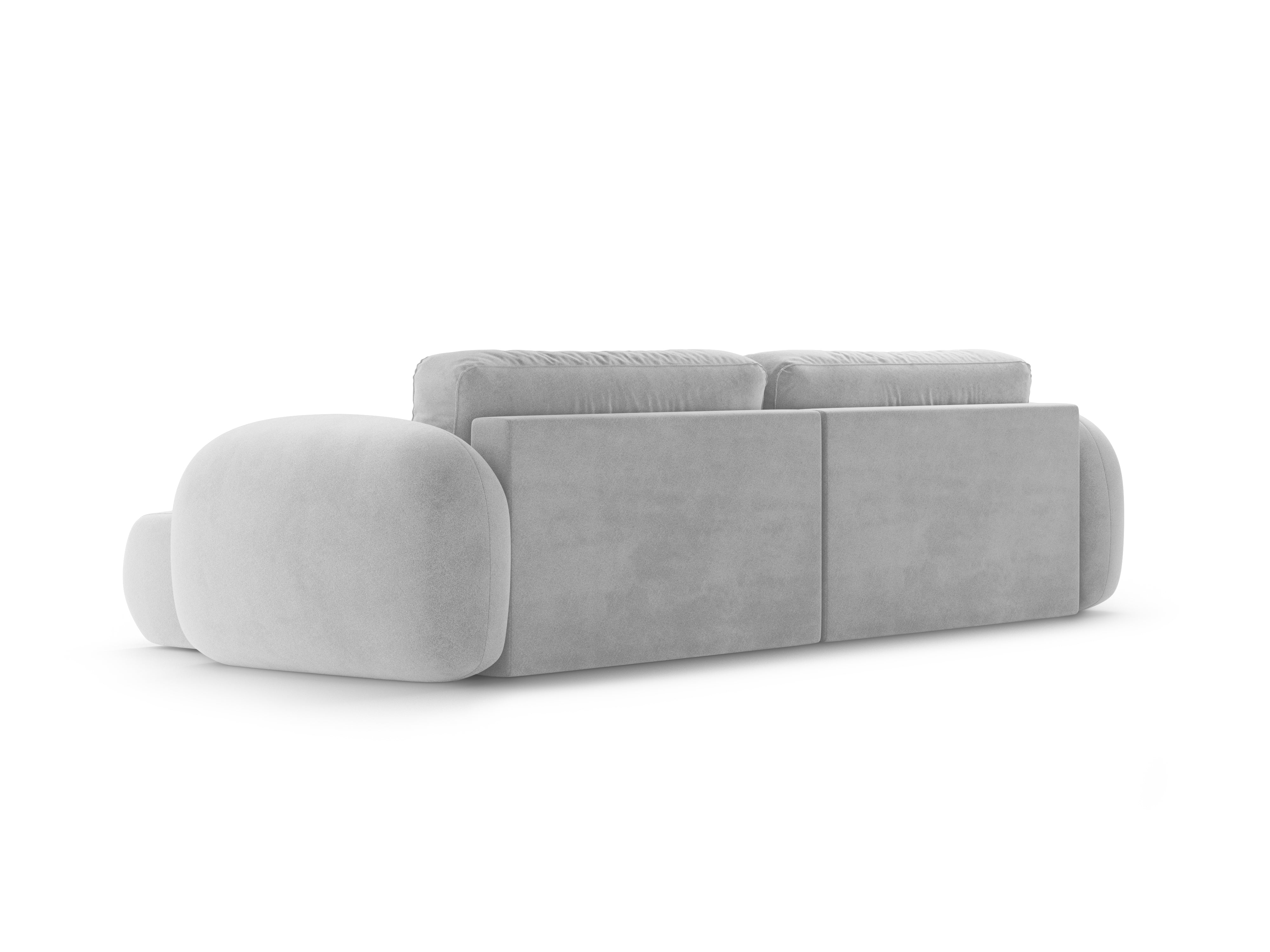 Universal velvet corner sofa with sleeping function for 4 people TONALE light gray