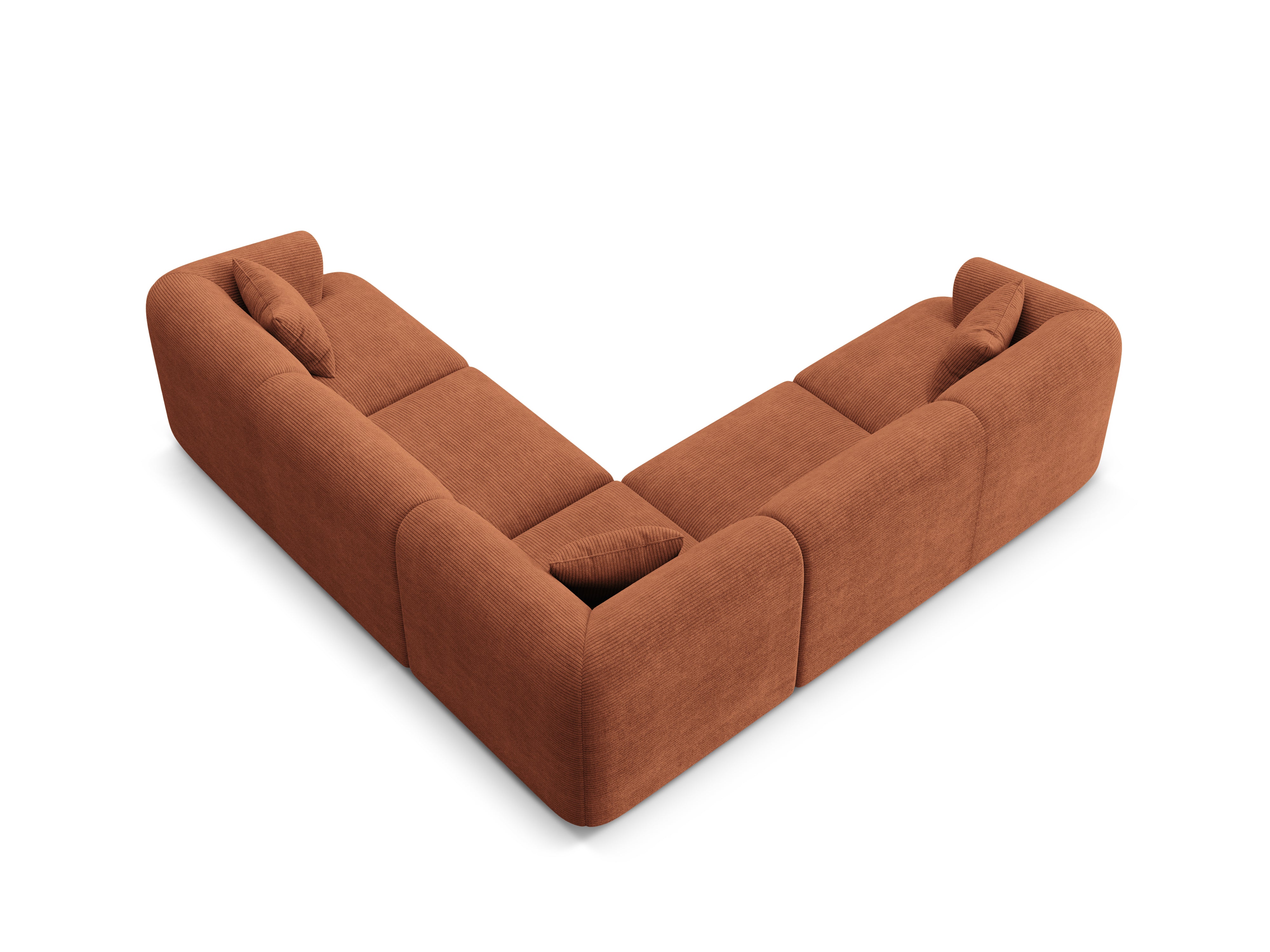 Symmetrical 4-Seater Sofa CAMPI Brick Corduroy