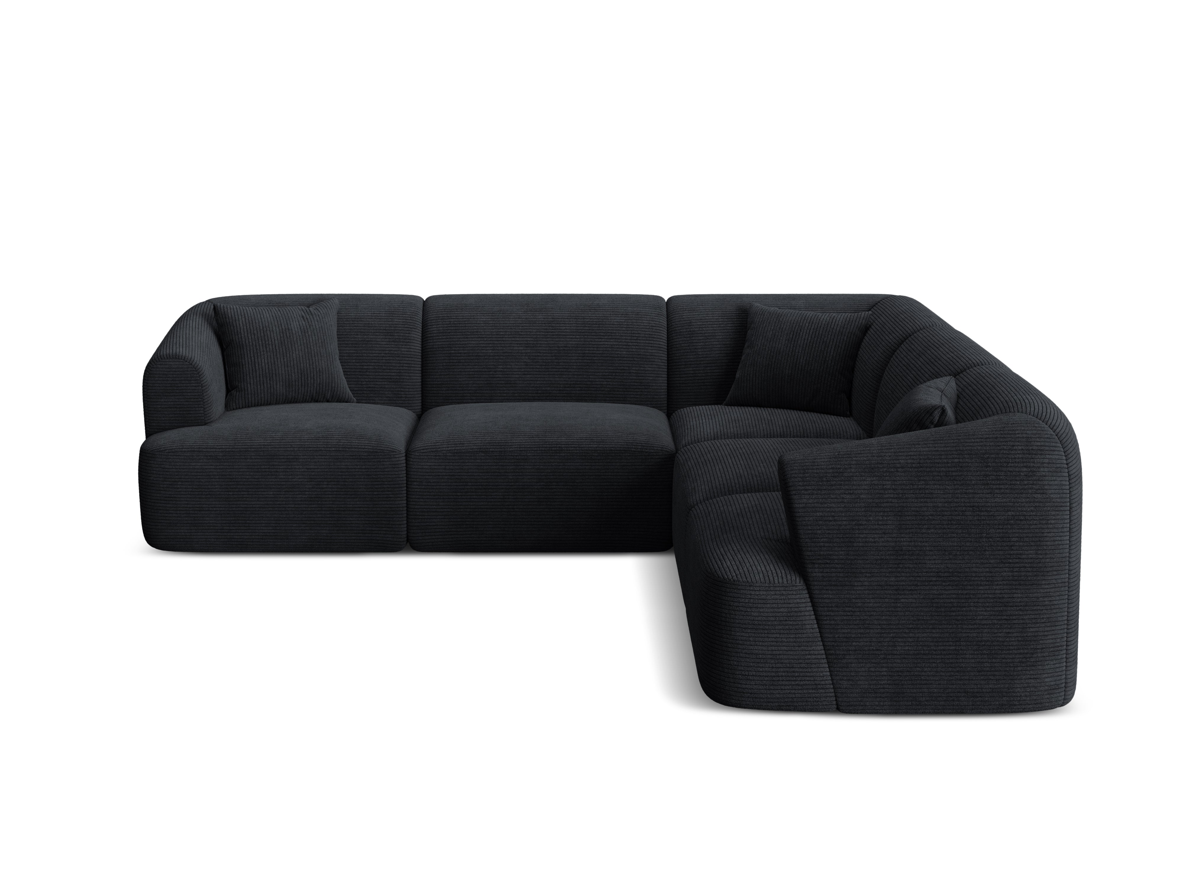 Symmetrisches 4-Sitzer-Sofa CAMPI schwarzes Cord