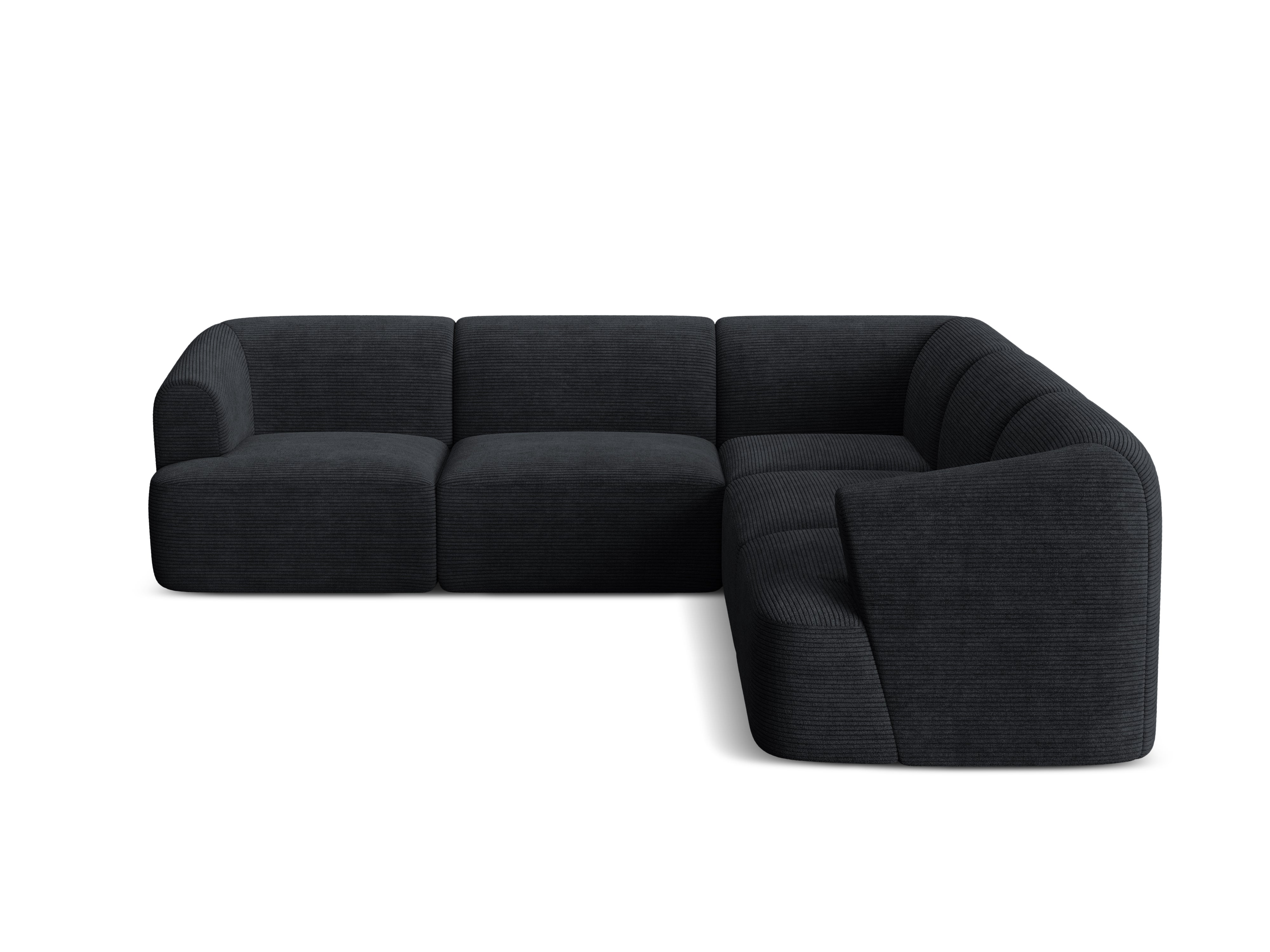 Symmetrisches 4-Sitzer-Sofa CAMPI schwarzes Cord