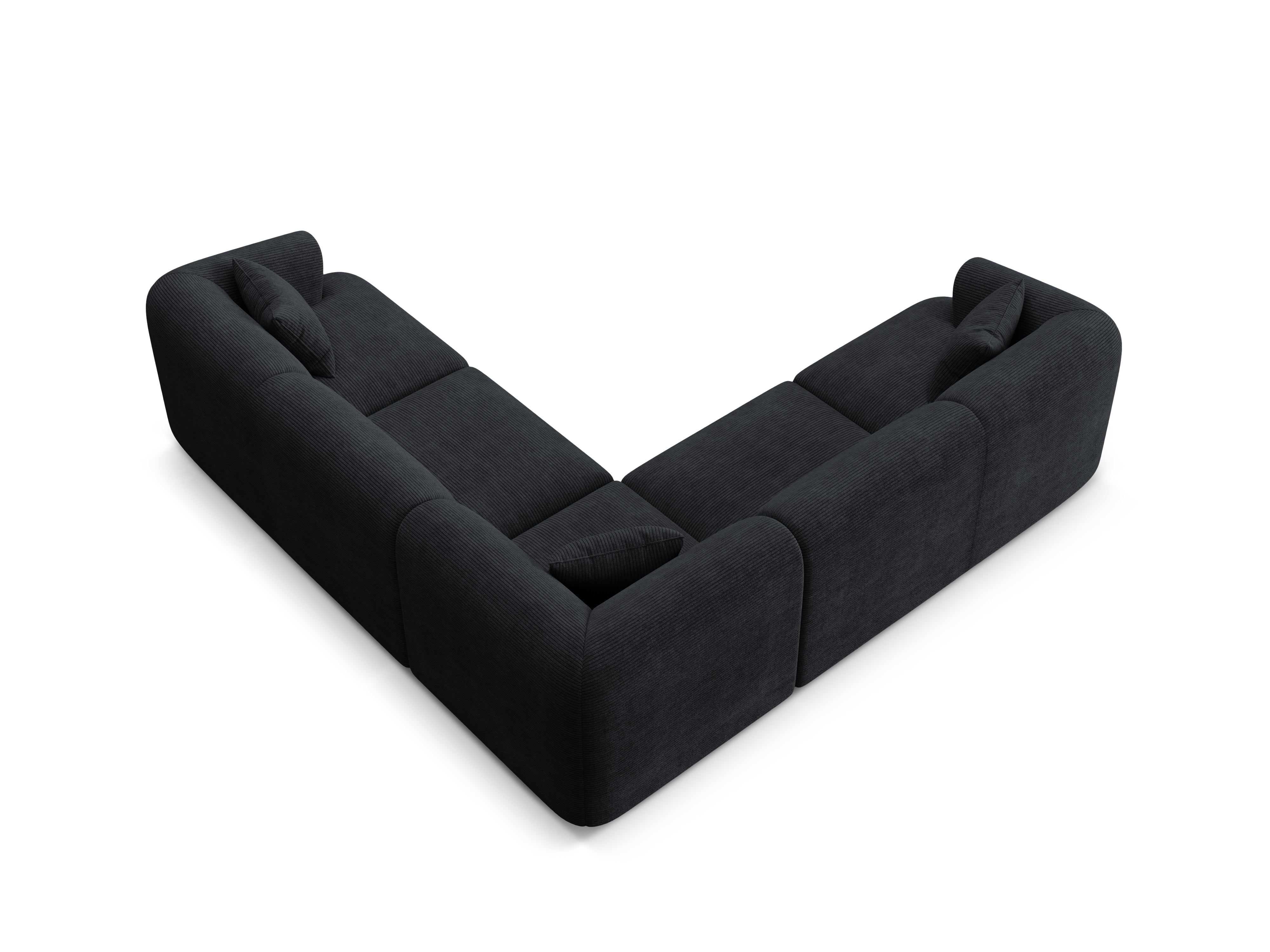 Symmetrisches 4-Sitzer-Sofa CAMPI schwarzes Cord
