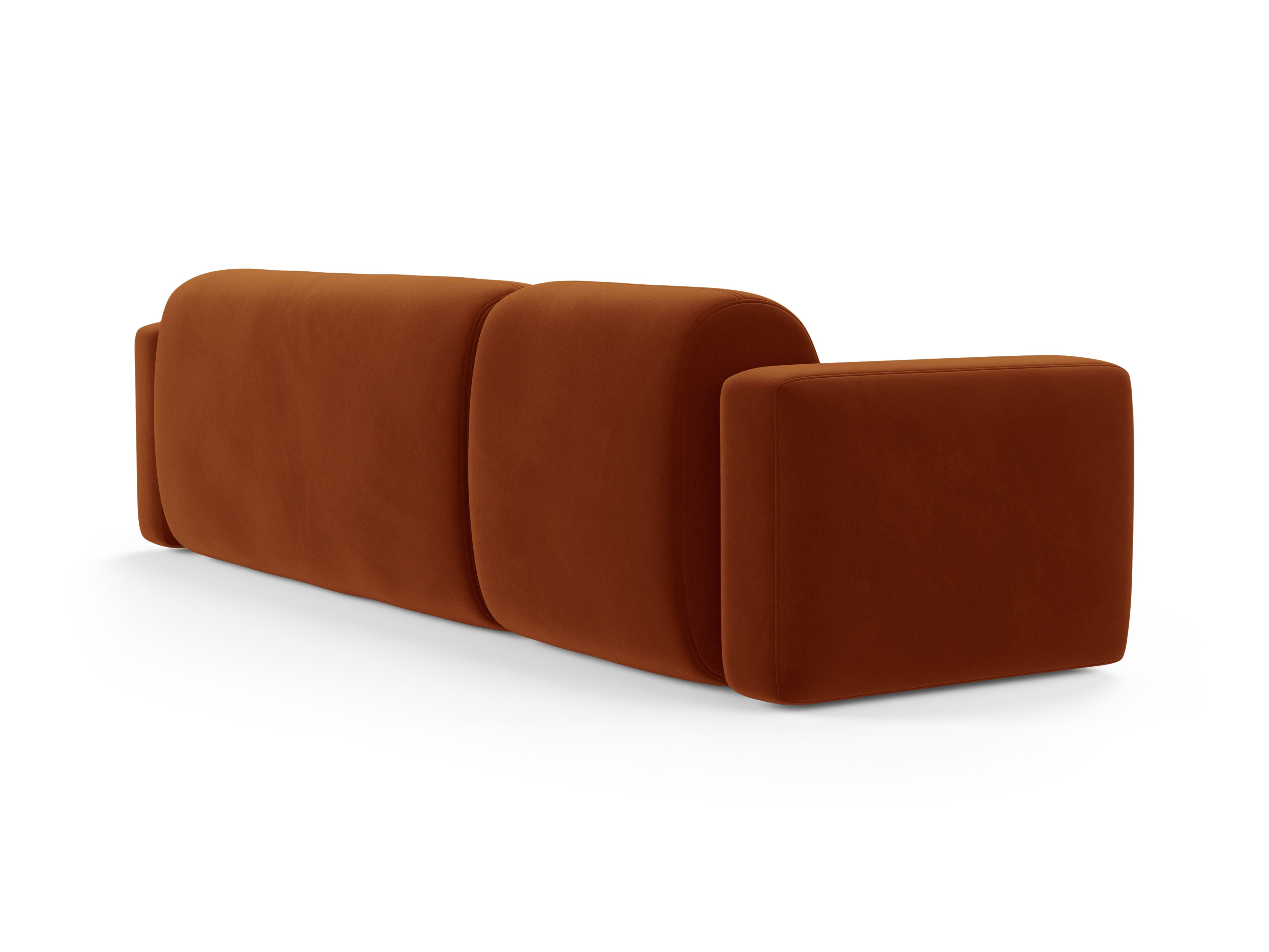 Samt-Ecksofa links STRINO Terrakotta