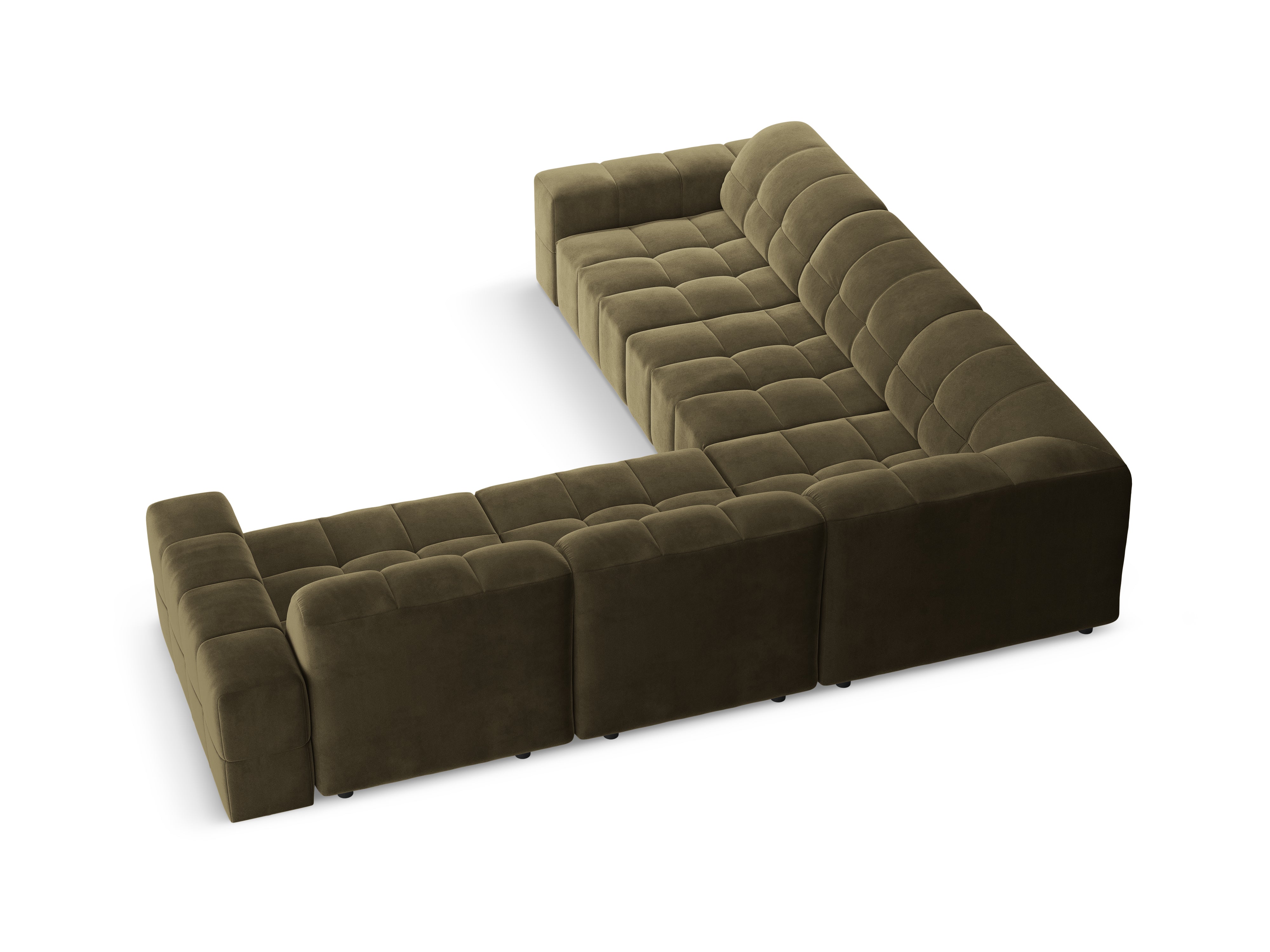 Symmetrical Velvet Corner Sofa CHICAGO Olive