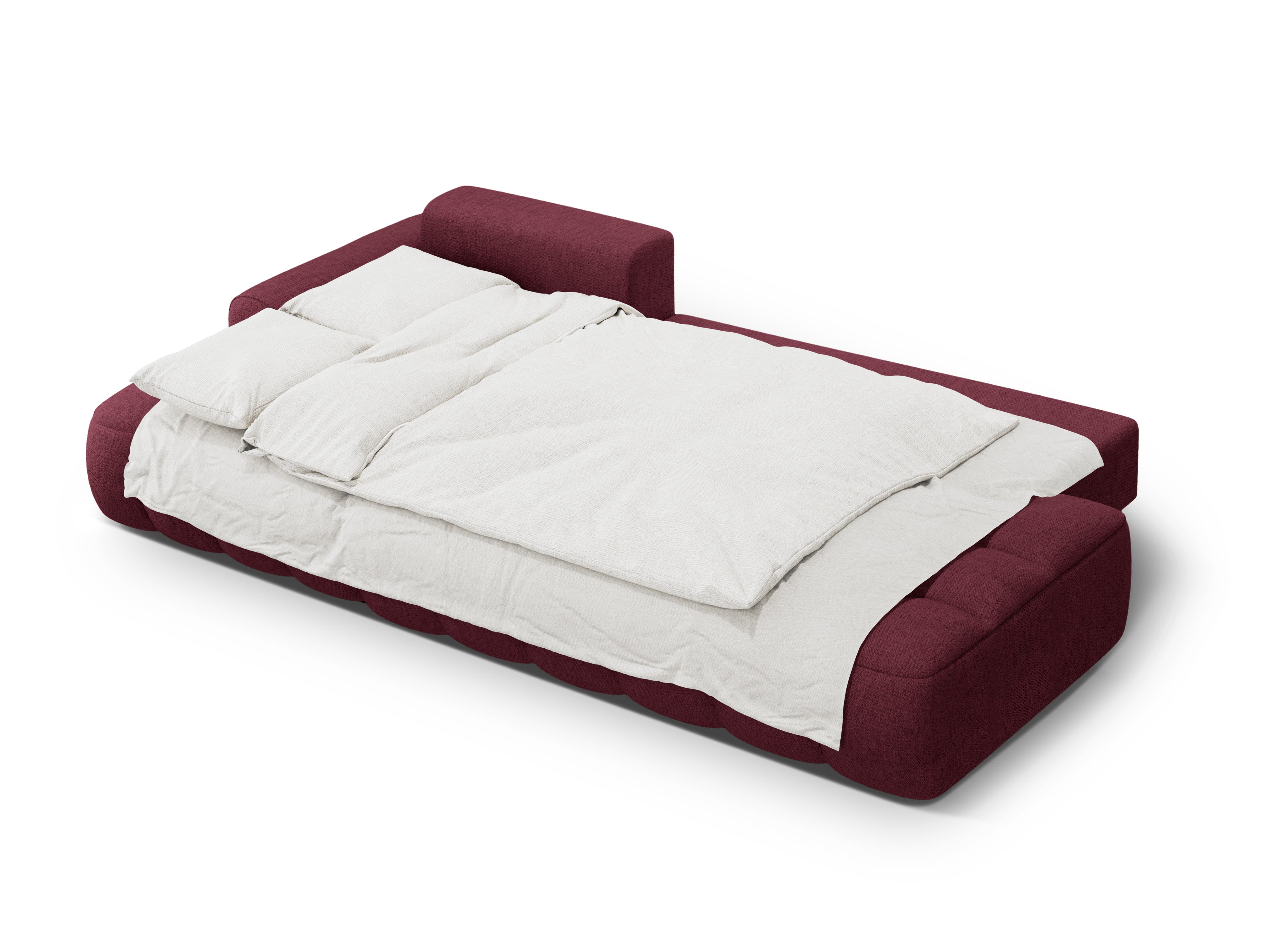 Linkerhoekbank met slaapfunctie voor 3 personen LINZ bordeauxrood