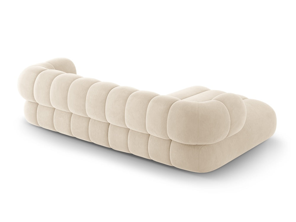 Samt-Ecksofa für 5 Personen links KOGE beige