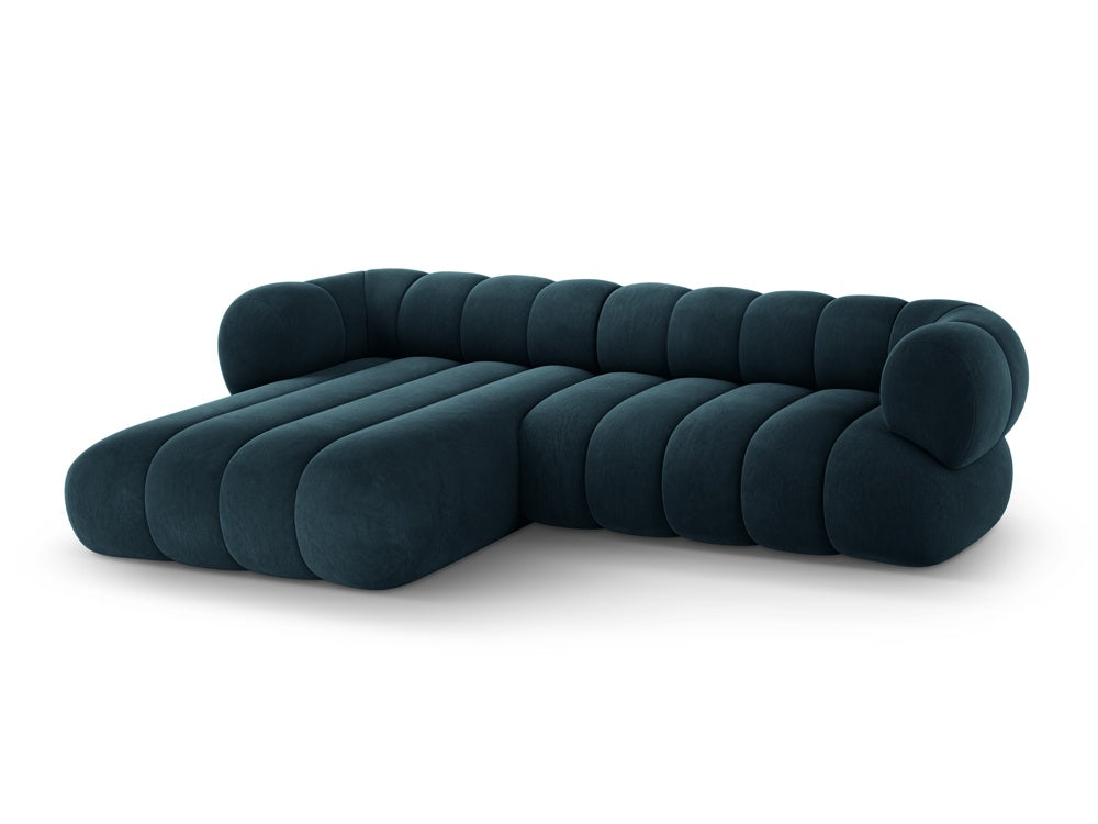 Velvet corner sofa for 5 people, left-sided KOGE petrol
