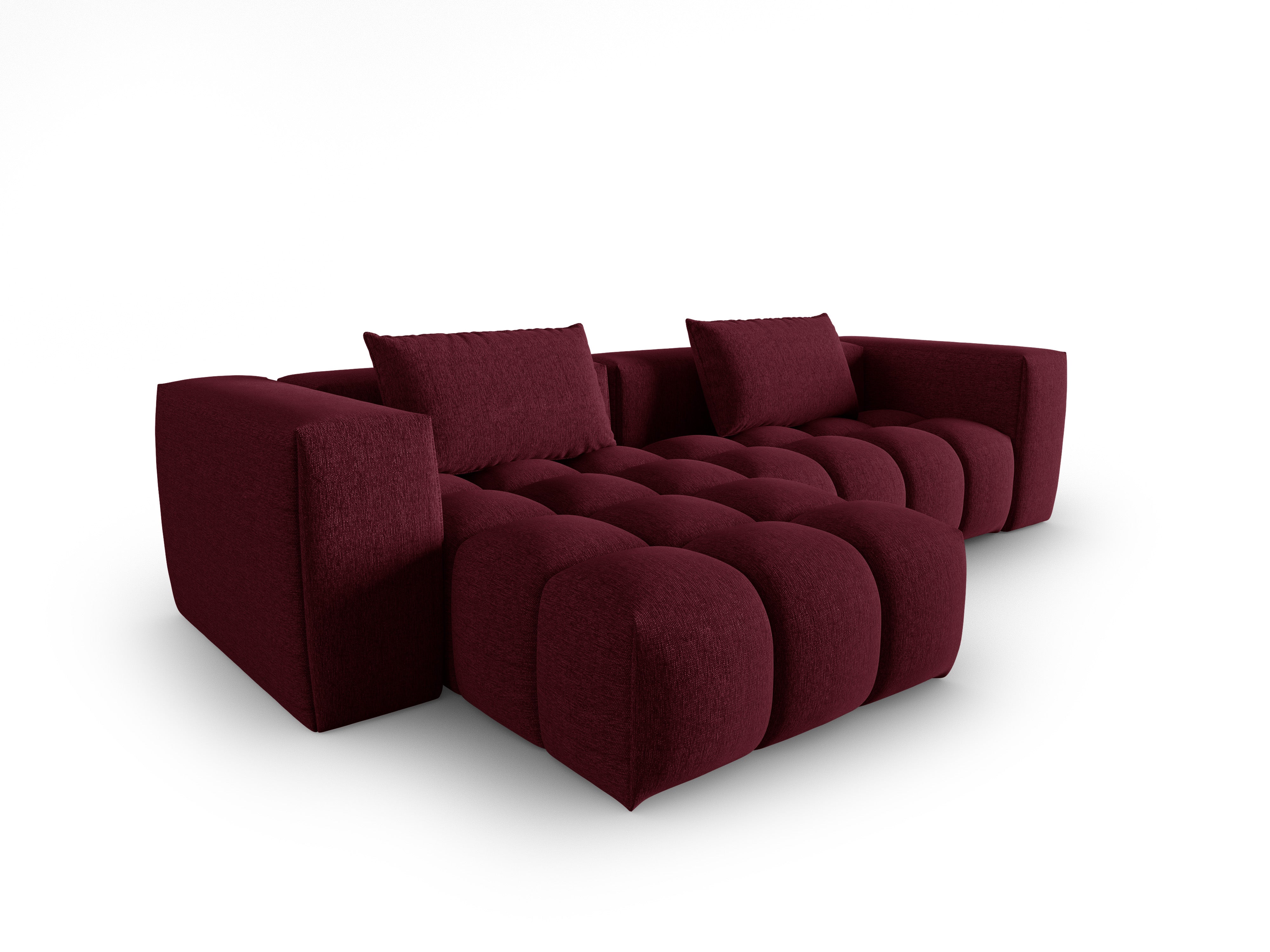 Driepersoons linksgerichte hoekbank VERONA bordeauxrood