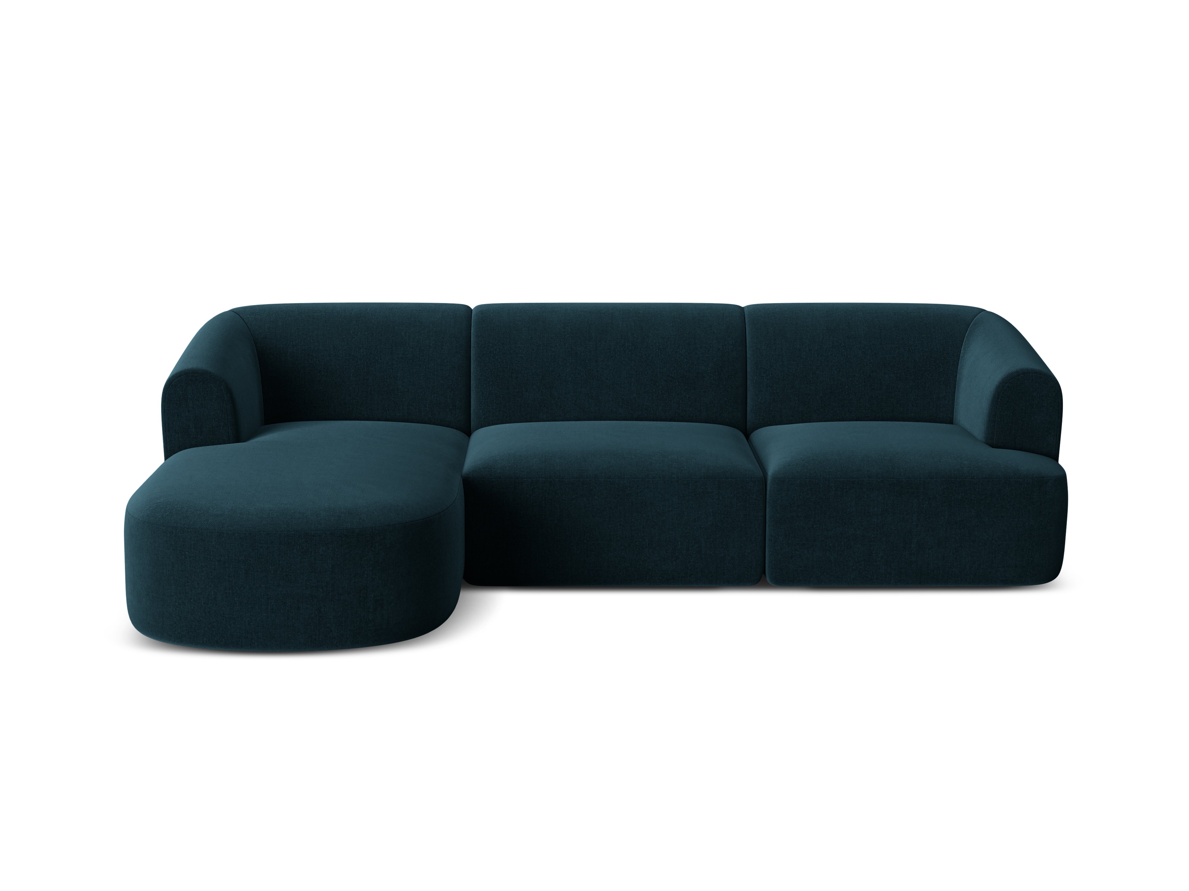 Velvet corner sofa left-sided for 4 people CAMPI petrol