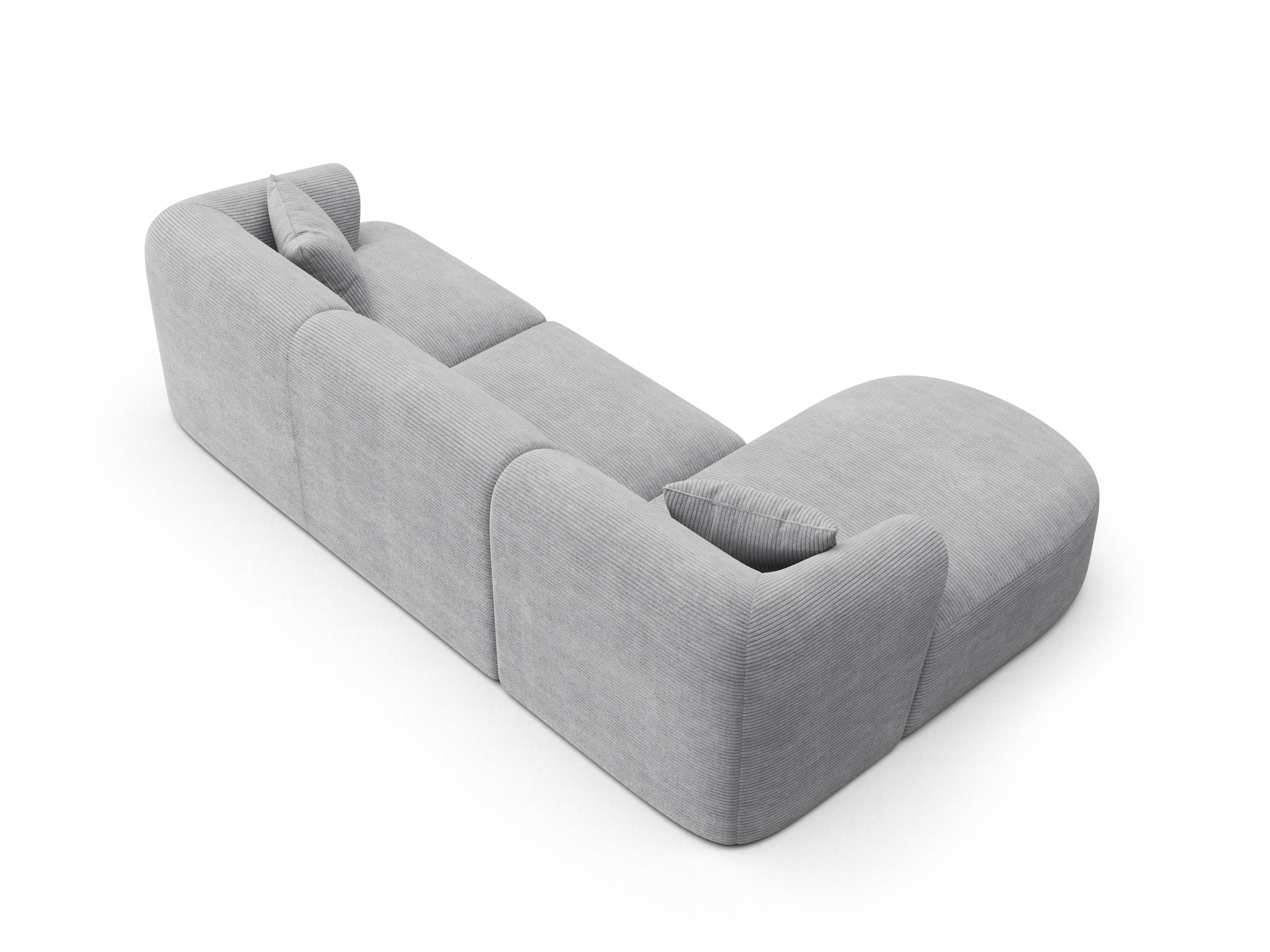 Linksseitiges 4-Sitzer-Sofa CAMPI hellgrau Cord