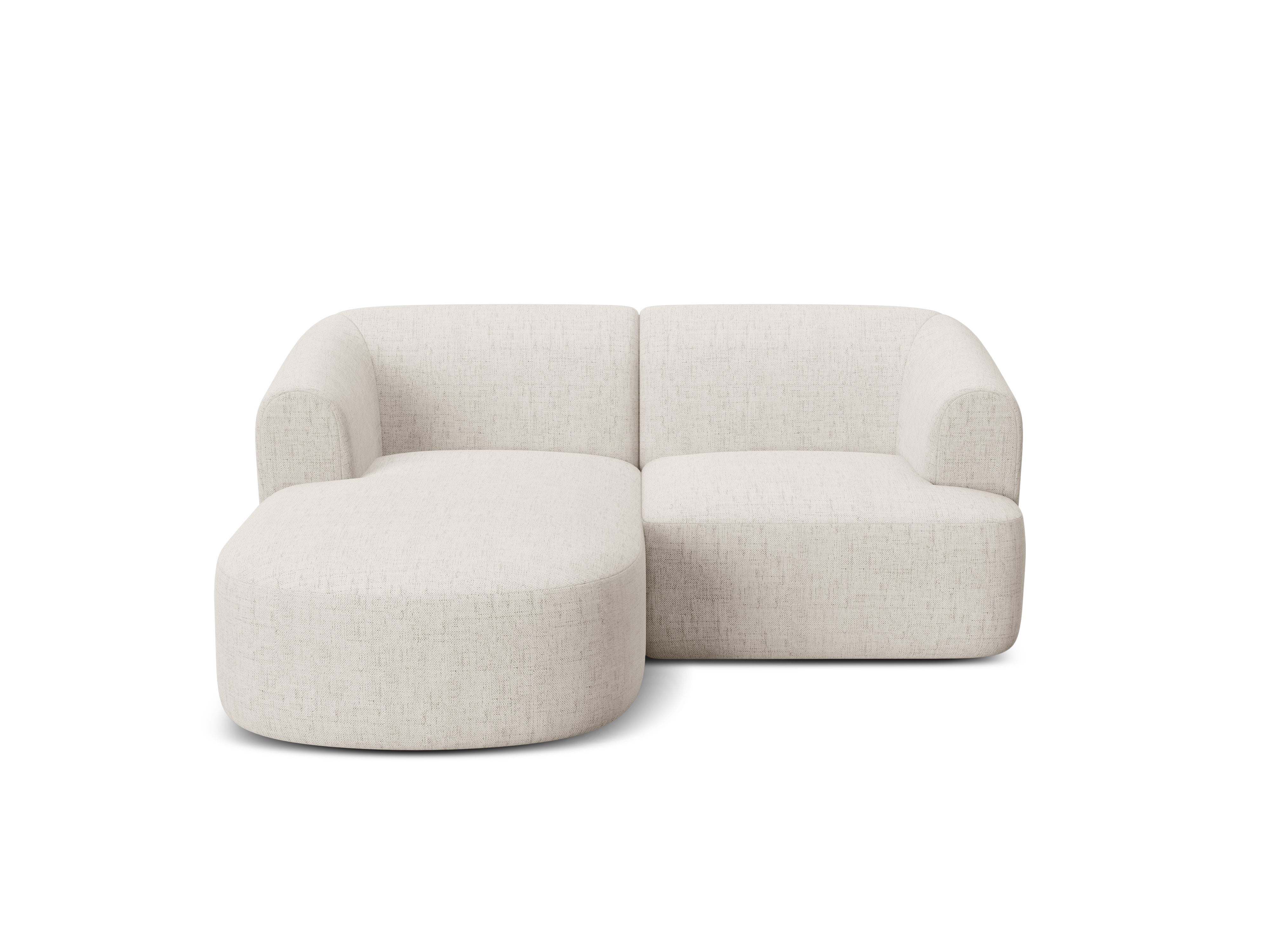 Left-sided 3-seater sofa CAMPI cream chenille