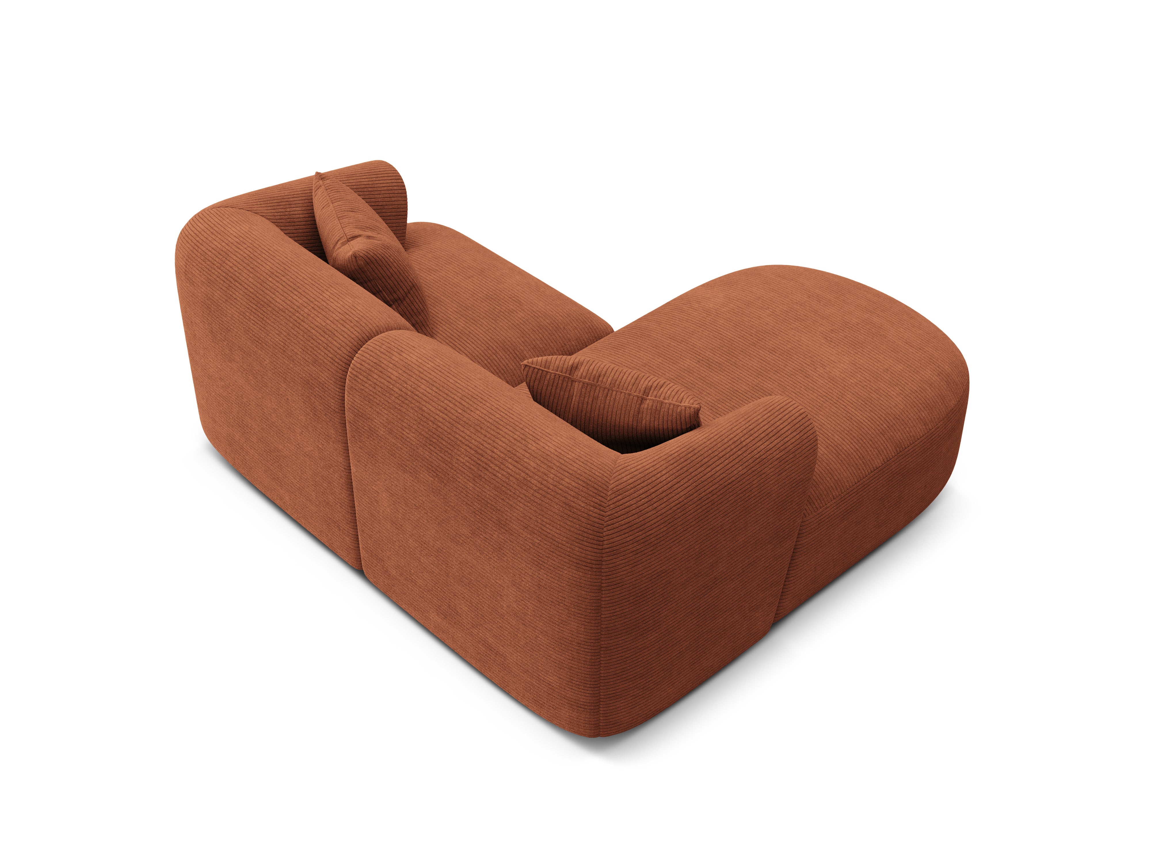 Links hoekbank voor 3 personen CAMPI baksteen corduroy