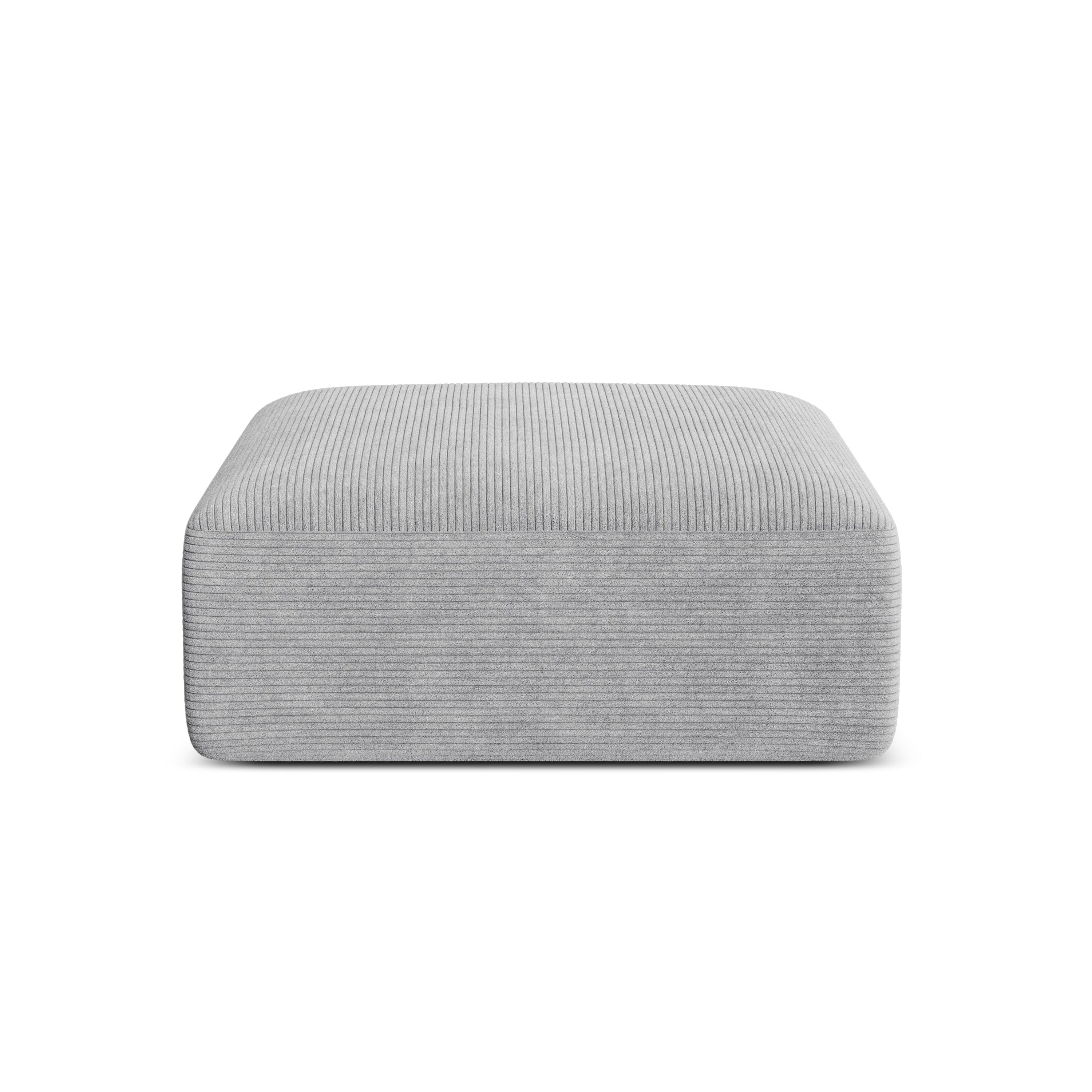 Puf CAMPI lichtgrijs corduroy