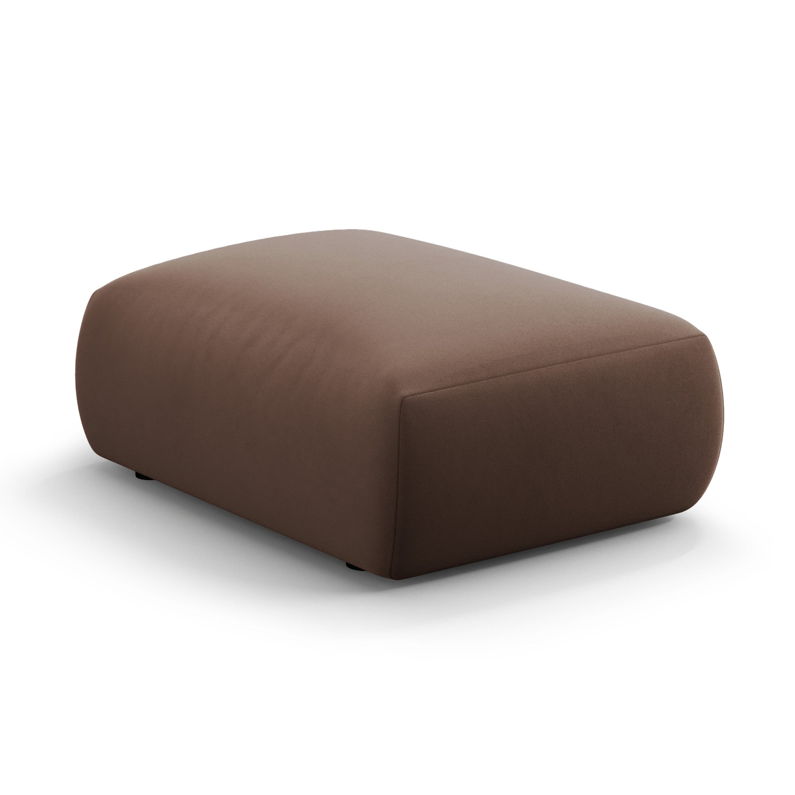 Fluwelen poef MATERA chocolade