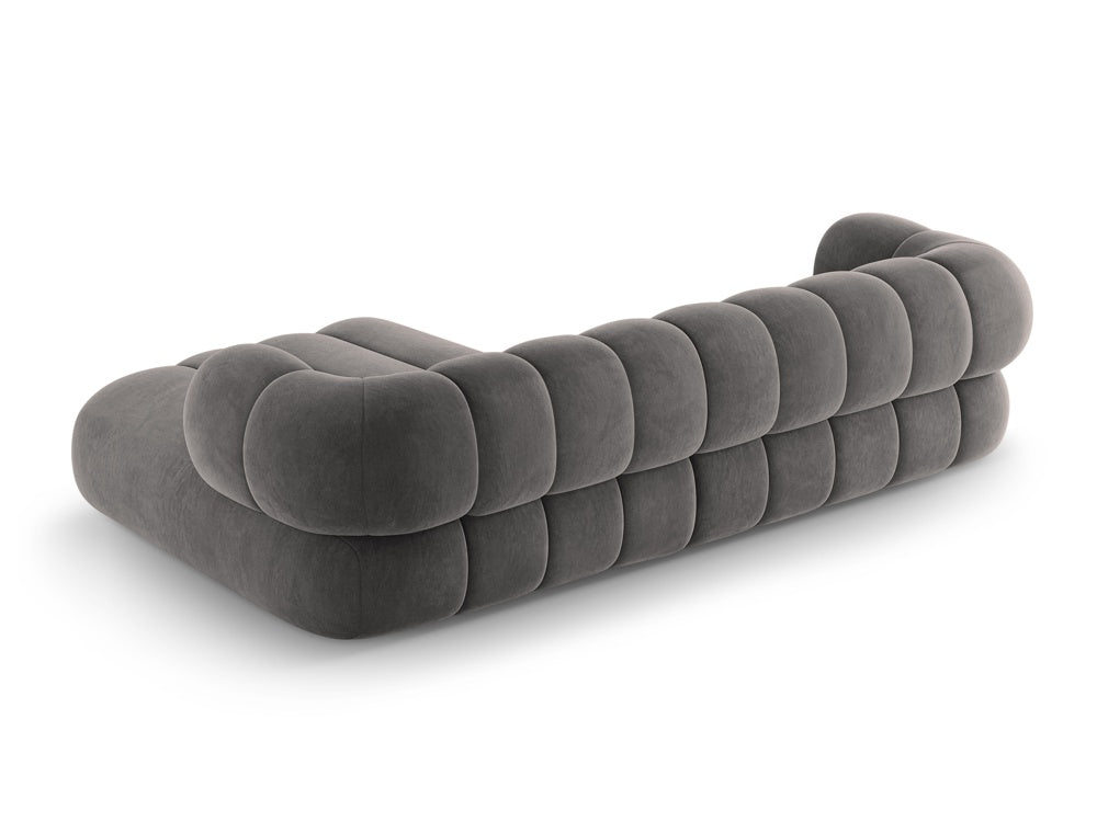 Velvet corner sofa for 5 people right-facing KOGE dark gray