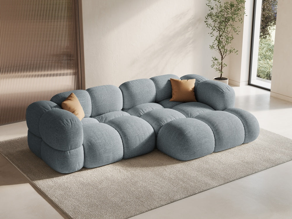 3-seater right-facing corner sofa LORETTO pastel blue