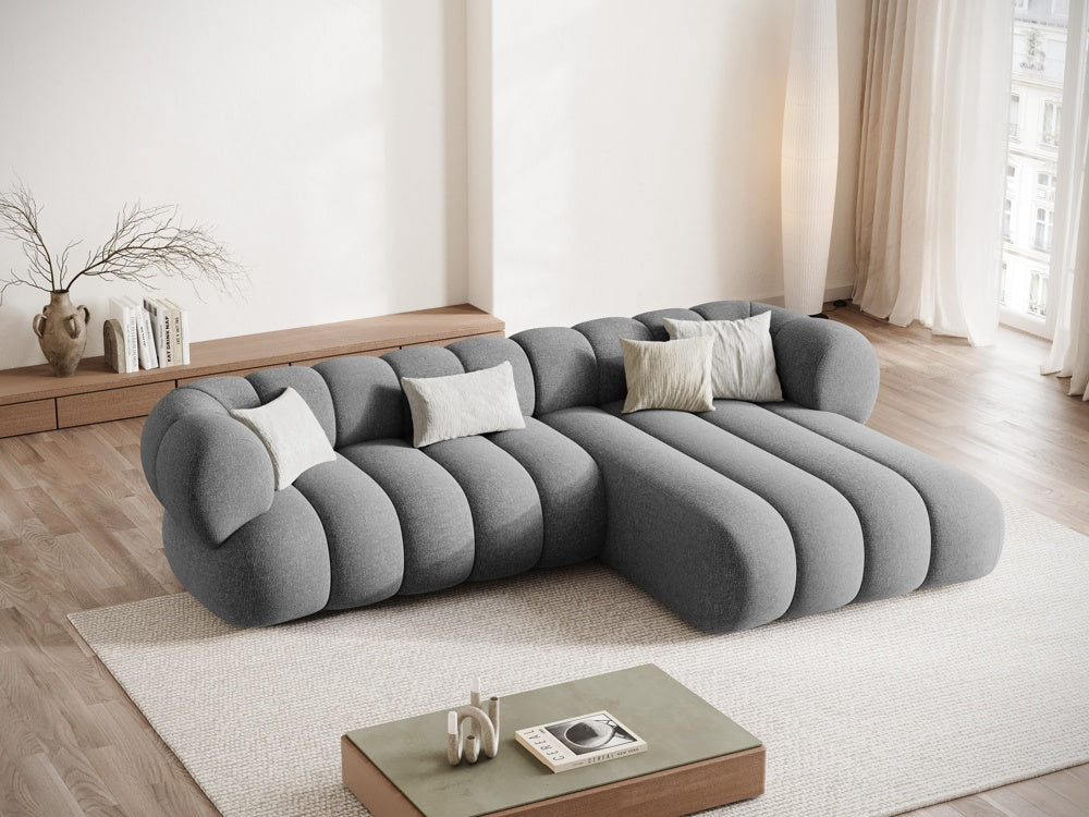 Right-facing 5-seater corner sofa KOGE light gray