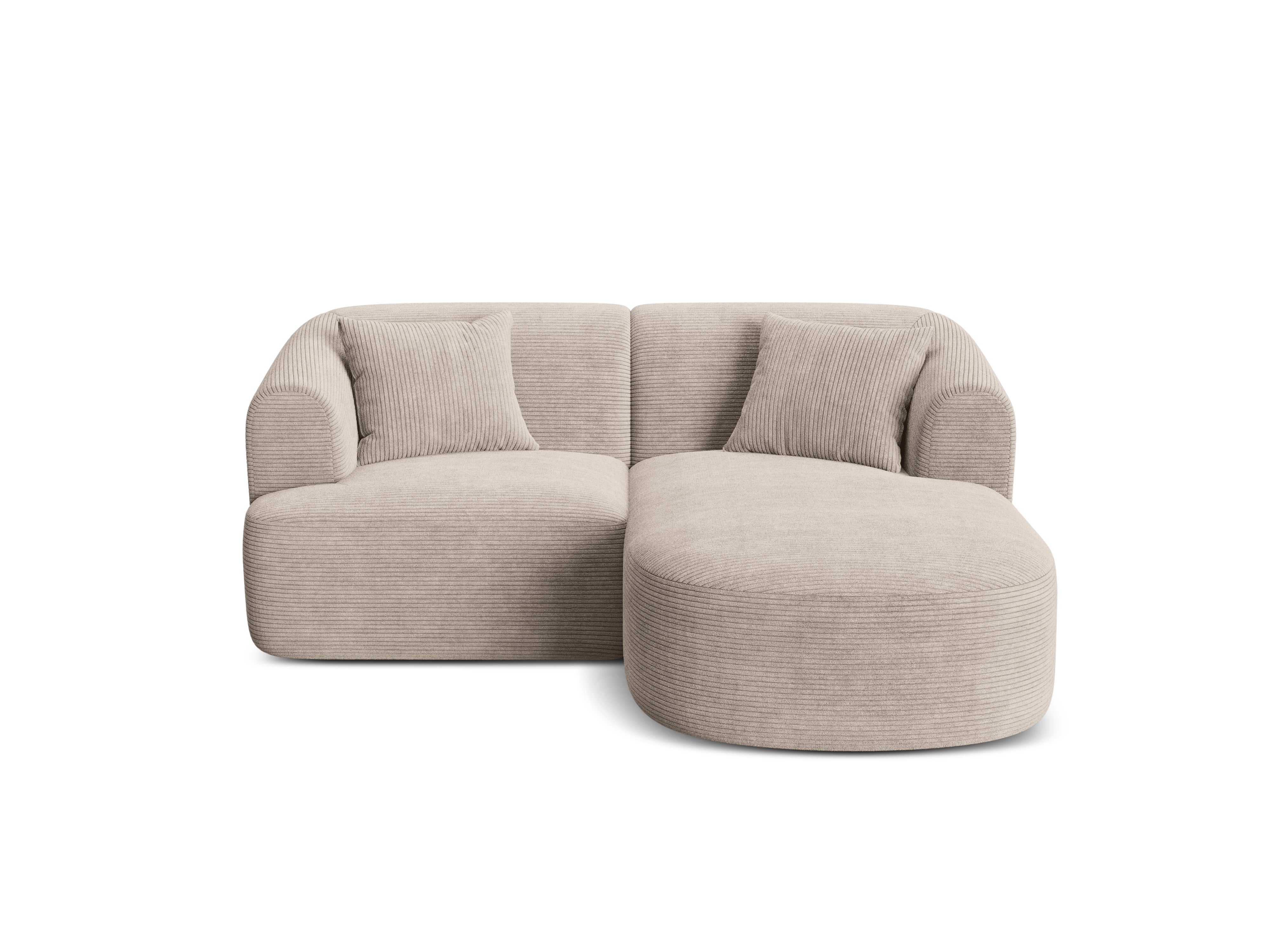 Rechtsseitige 3-Sitzer-Couch CAMPI beige Cord