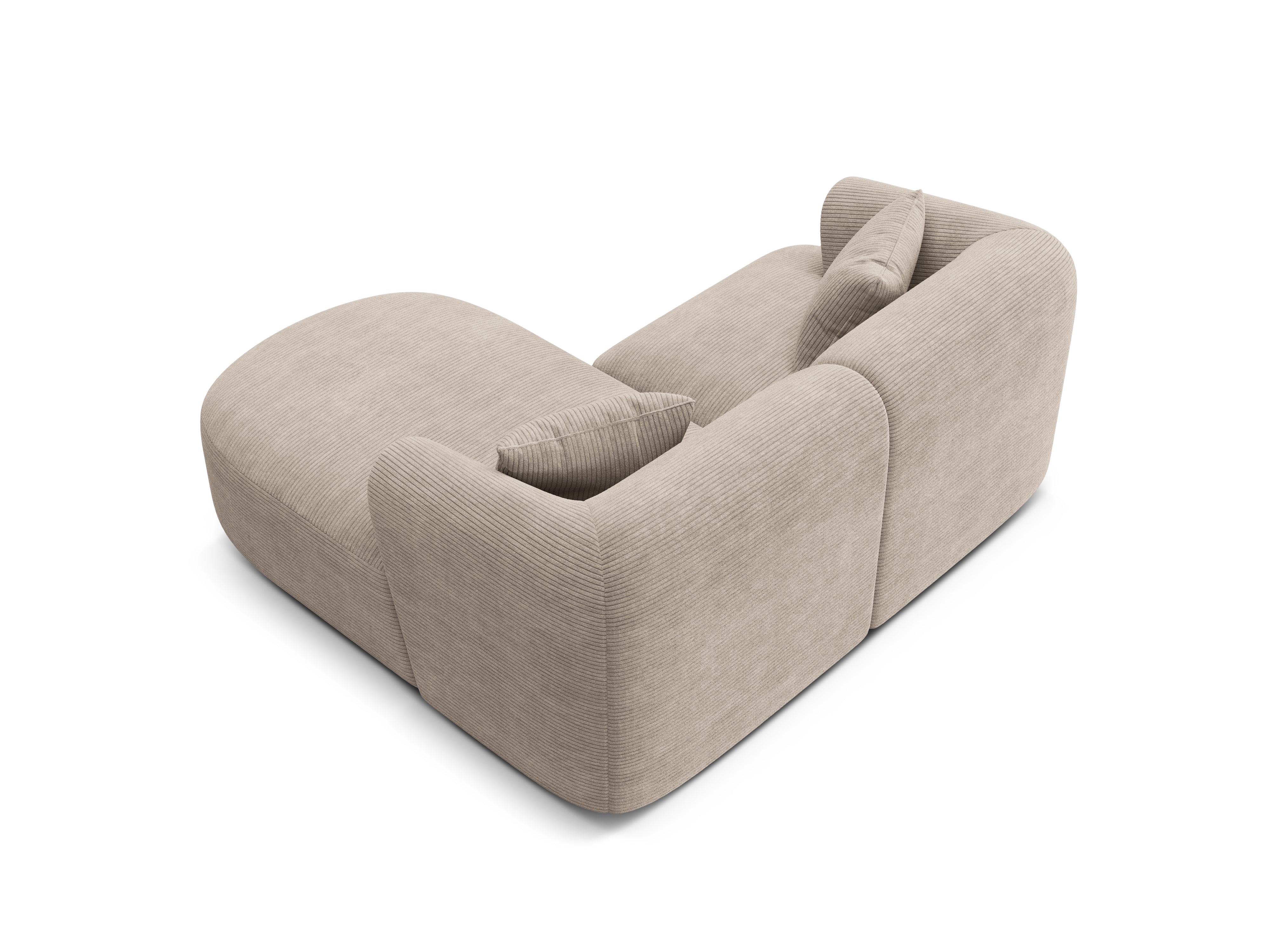 Rechtsseitige 3-Sitzer-Couch CAMPI beige Cord