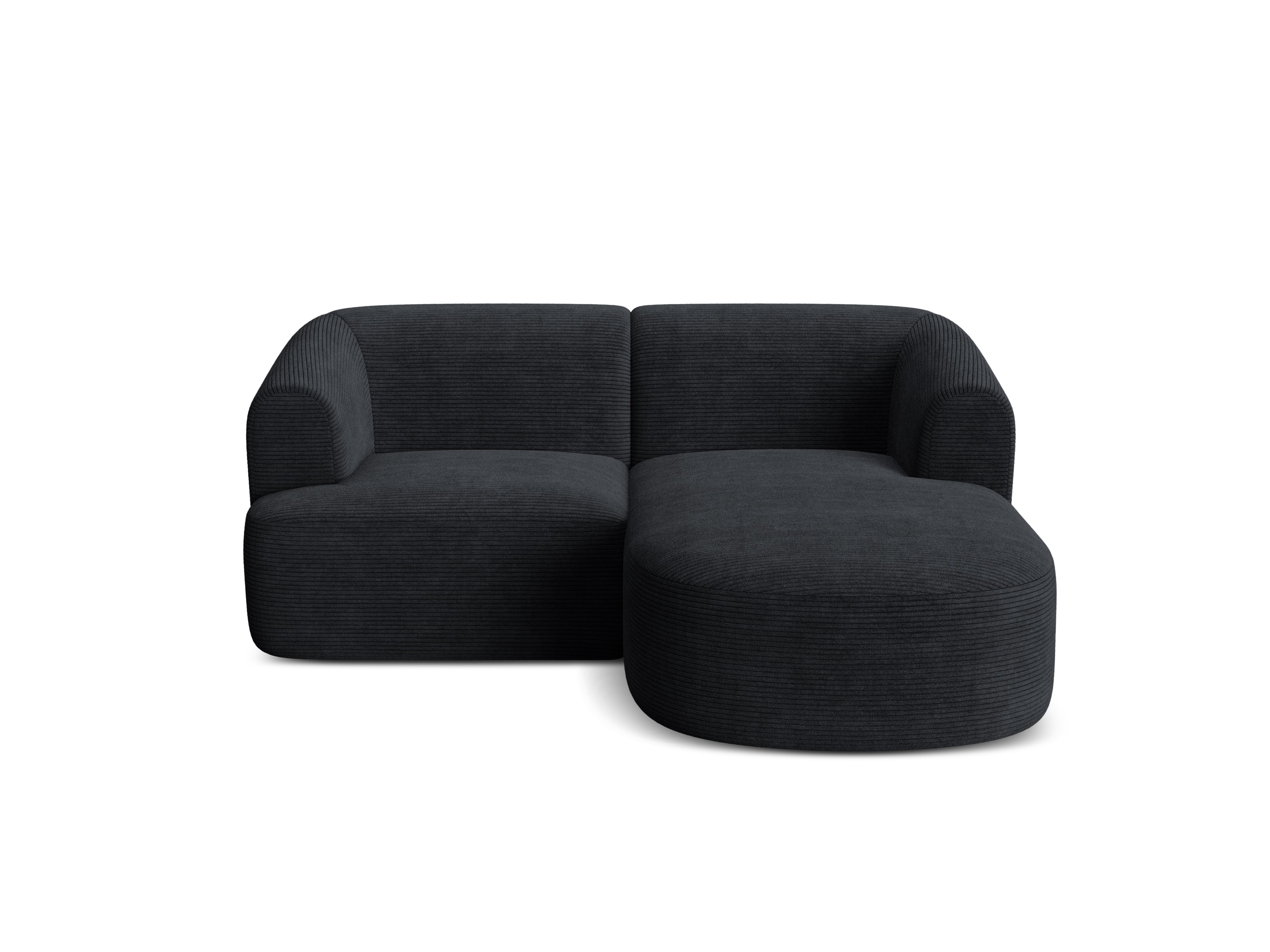 Right-facing 3-seater sofa CAMPI black corduroy