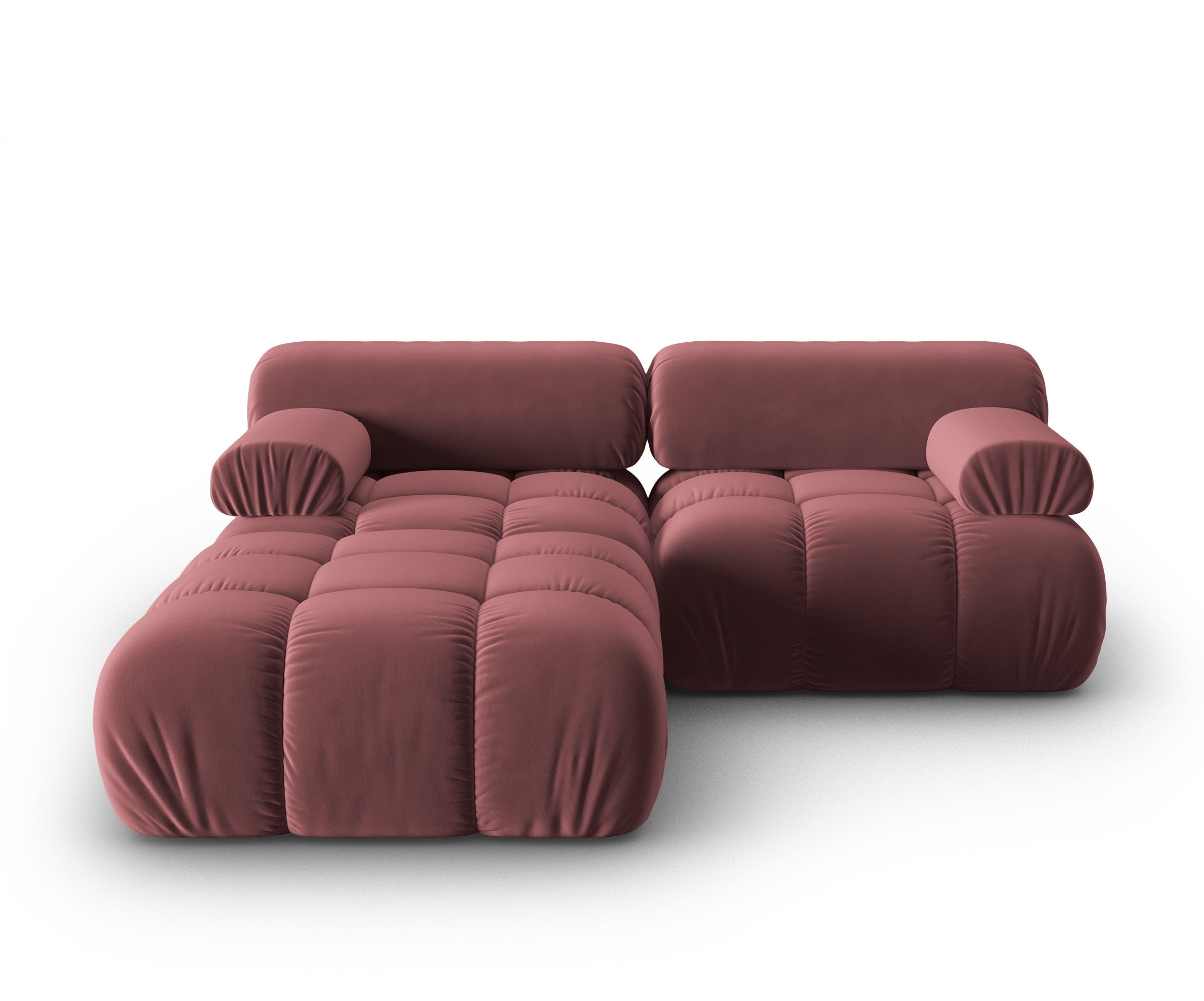 Fluwelen 3-zits hoekbank CORTINA roze