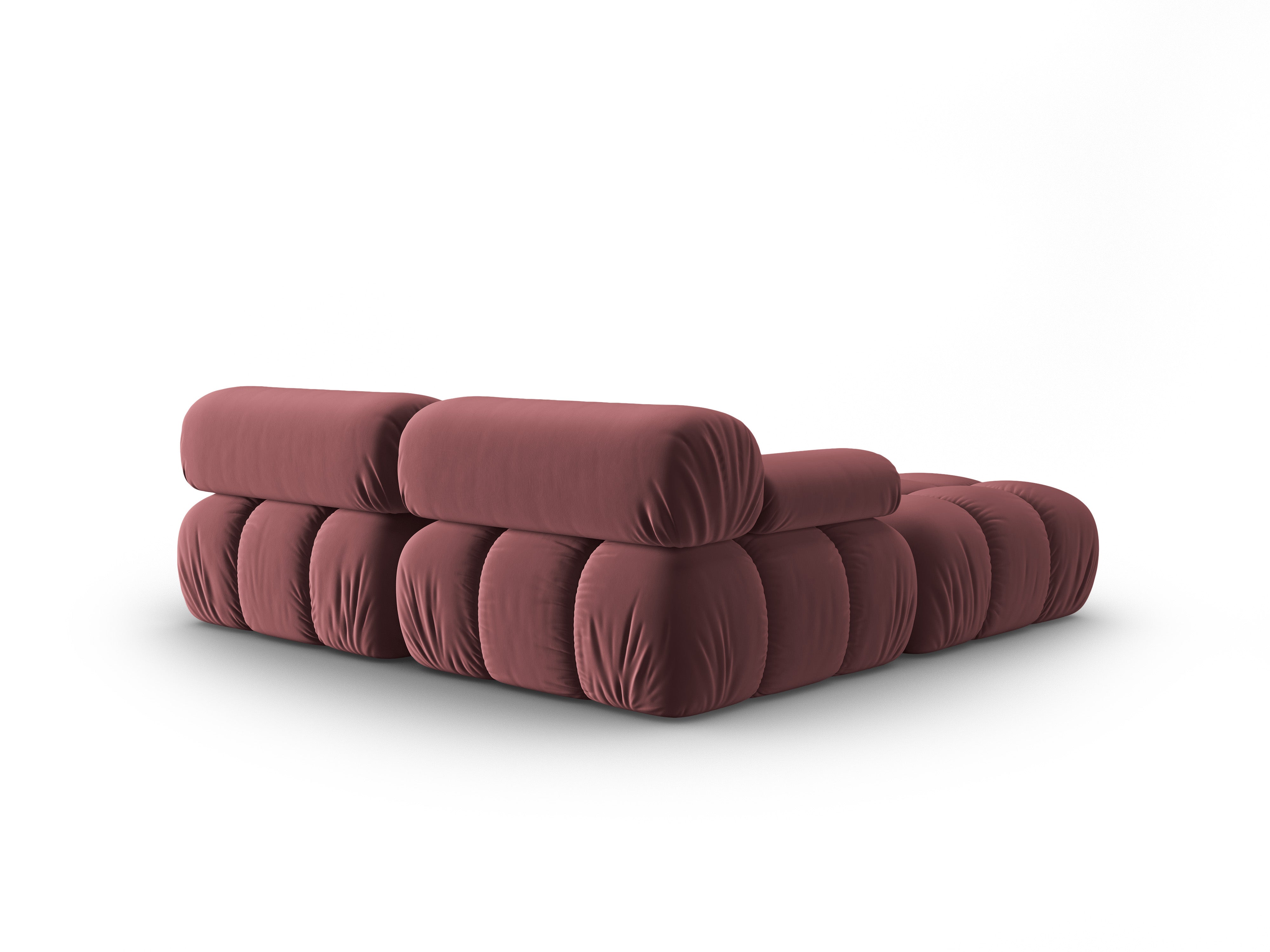 Fluwelen 3-zits hoekbank CORTINA roze