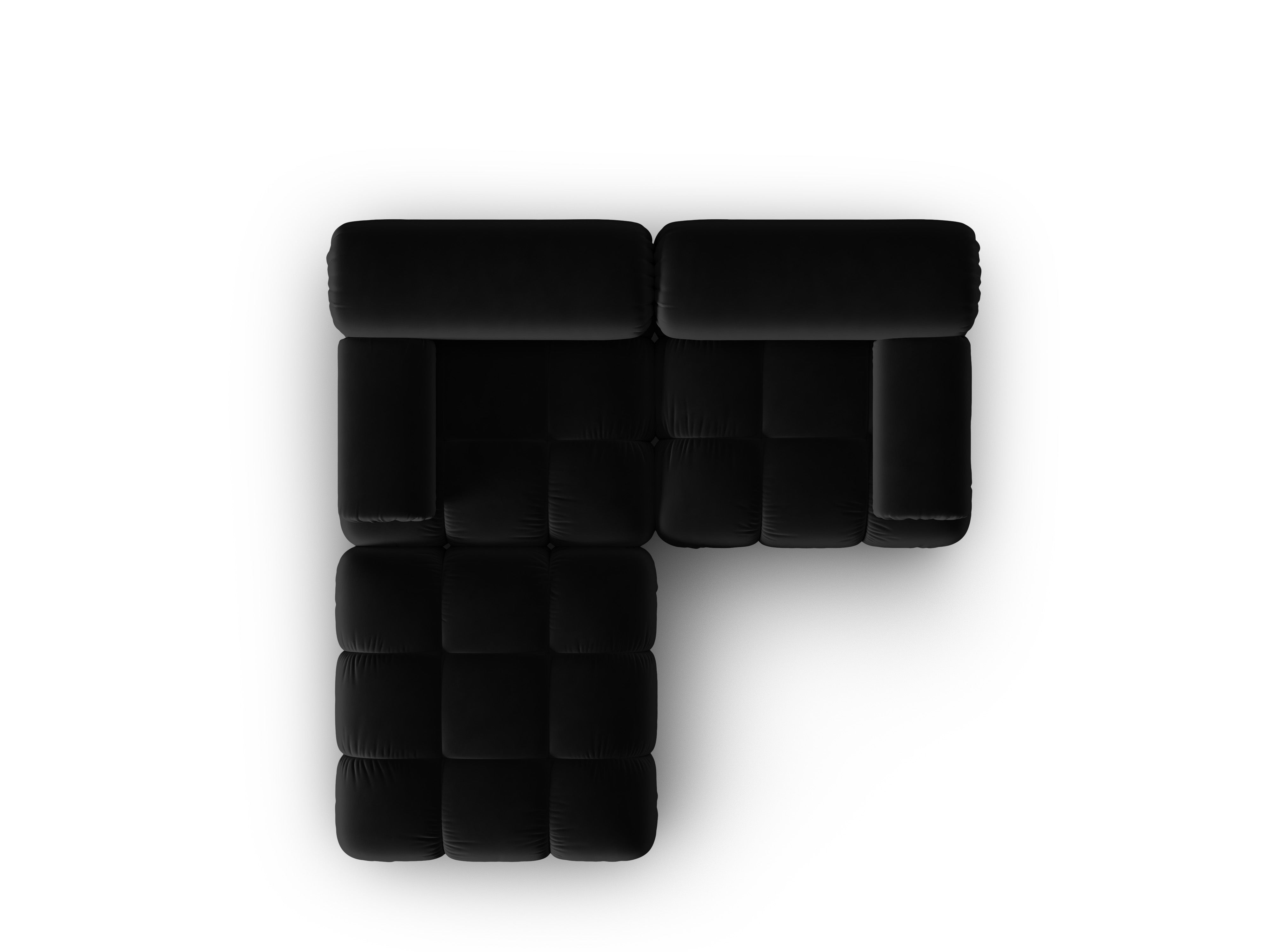 Samt-Ecksofa für 3 Personen CORTINA schwarz