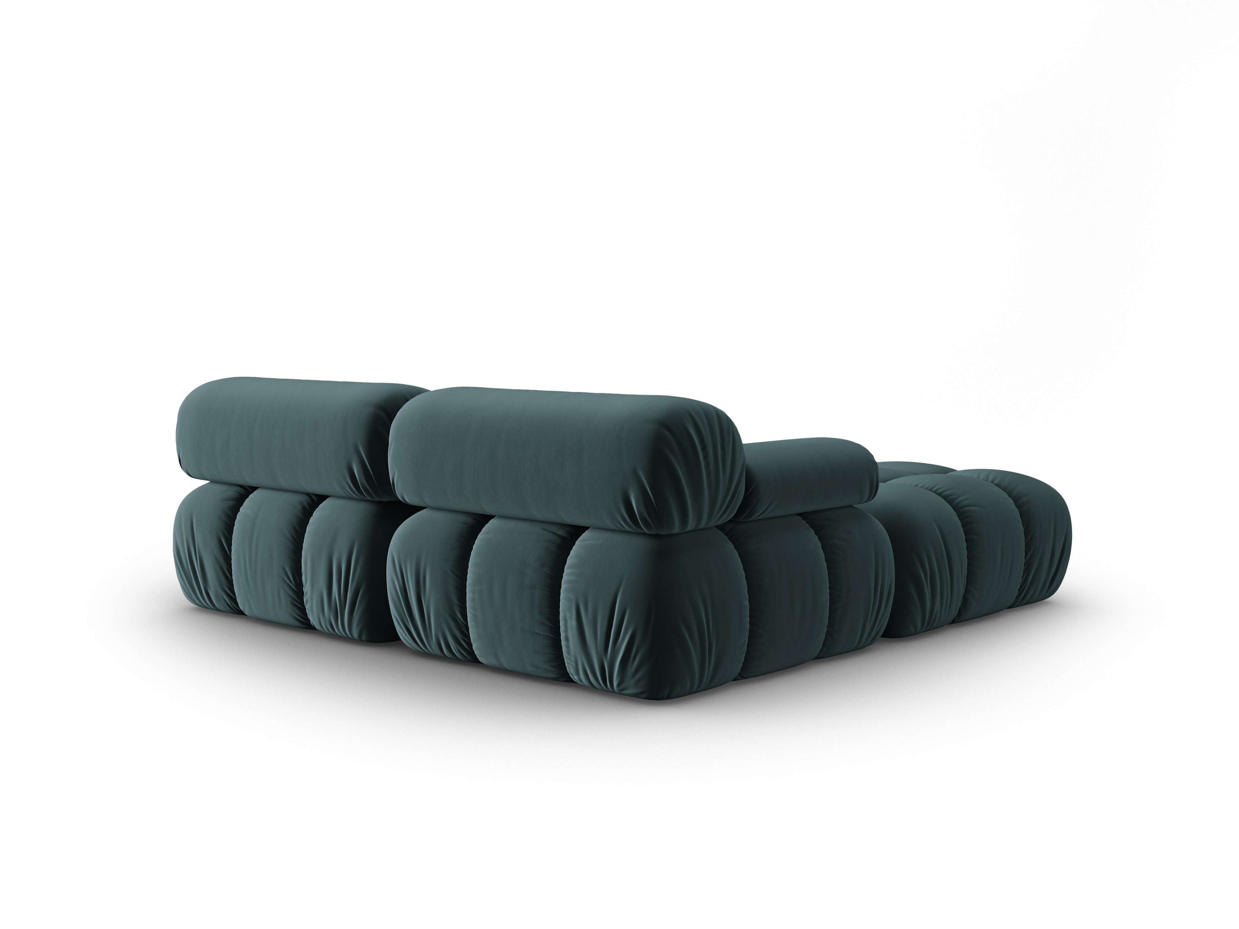 Velvet Corner Sofa for 3 People CORTINA in Turquoise