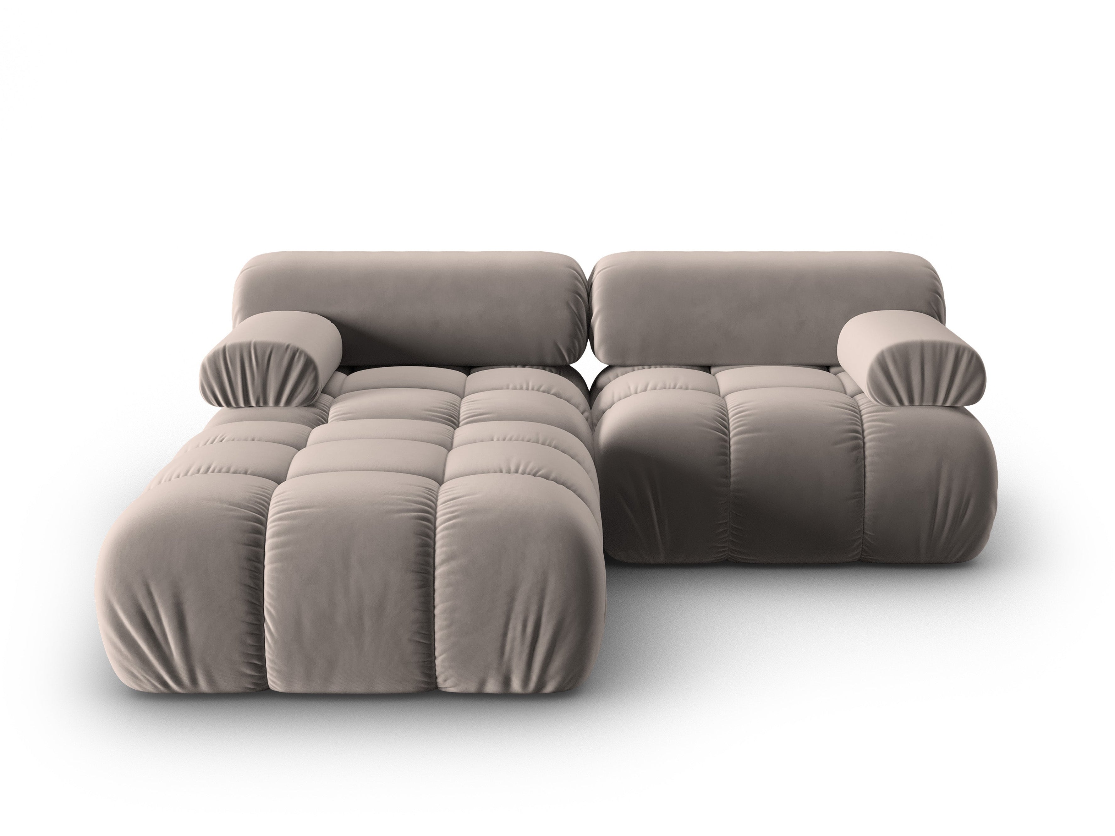 Velvet hoekbank 3-zits CORTINA cappuccino
