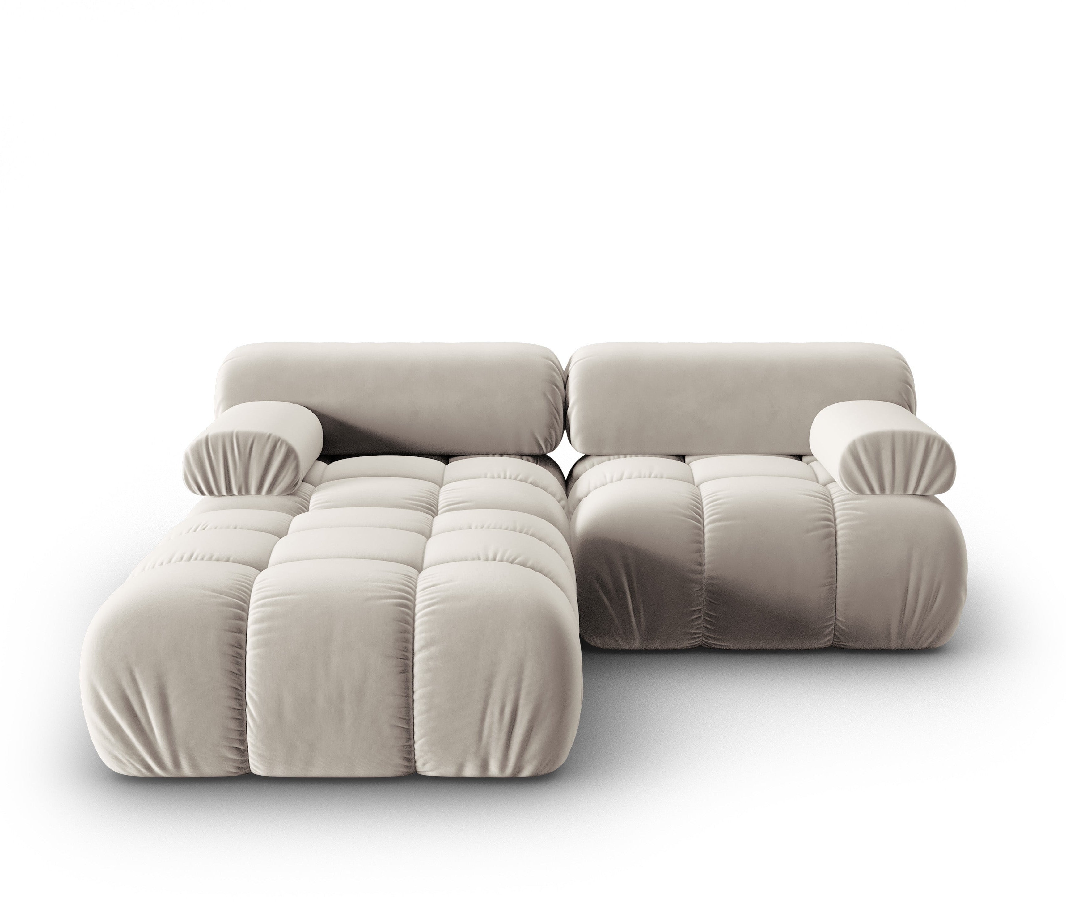Samt-Ecksofa 3-Sitzer CORTINA beige
