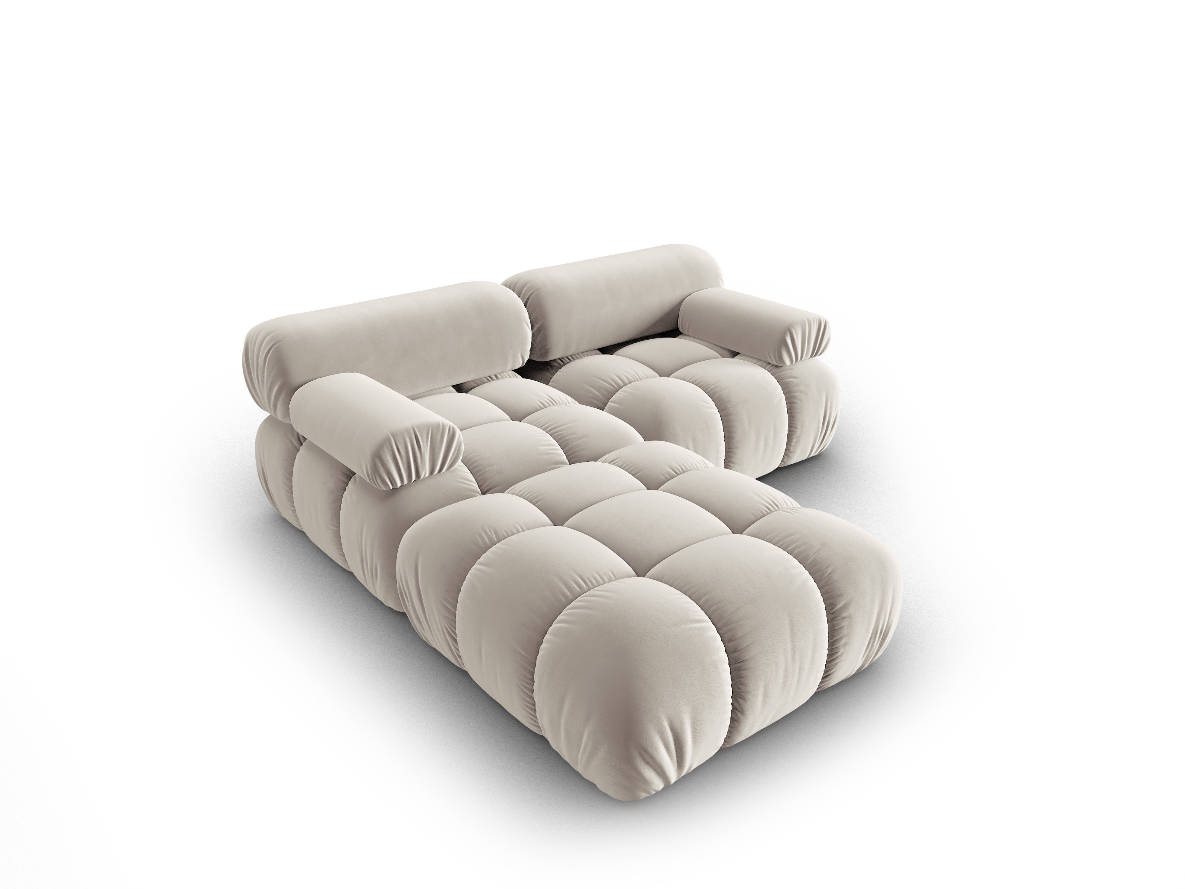 Samt-Ecksofa 3-Sitzer CORTINA beige