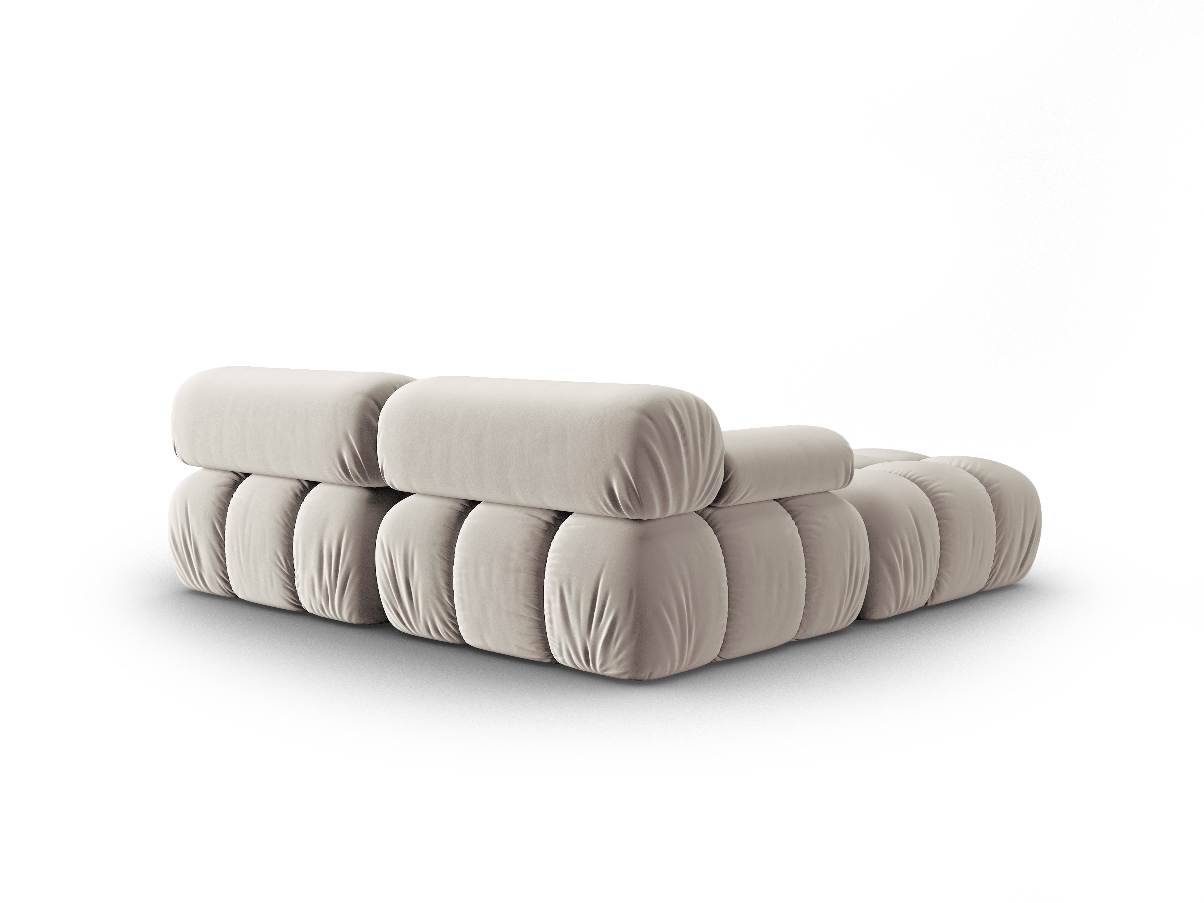Samt-Ecksofa 3-Sitzer CORTINA beige