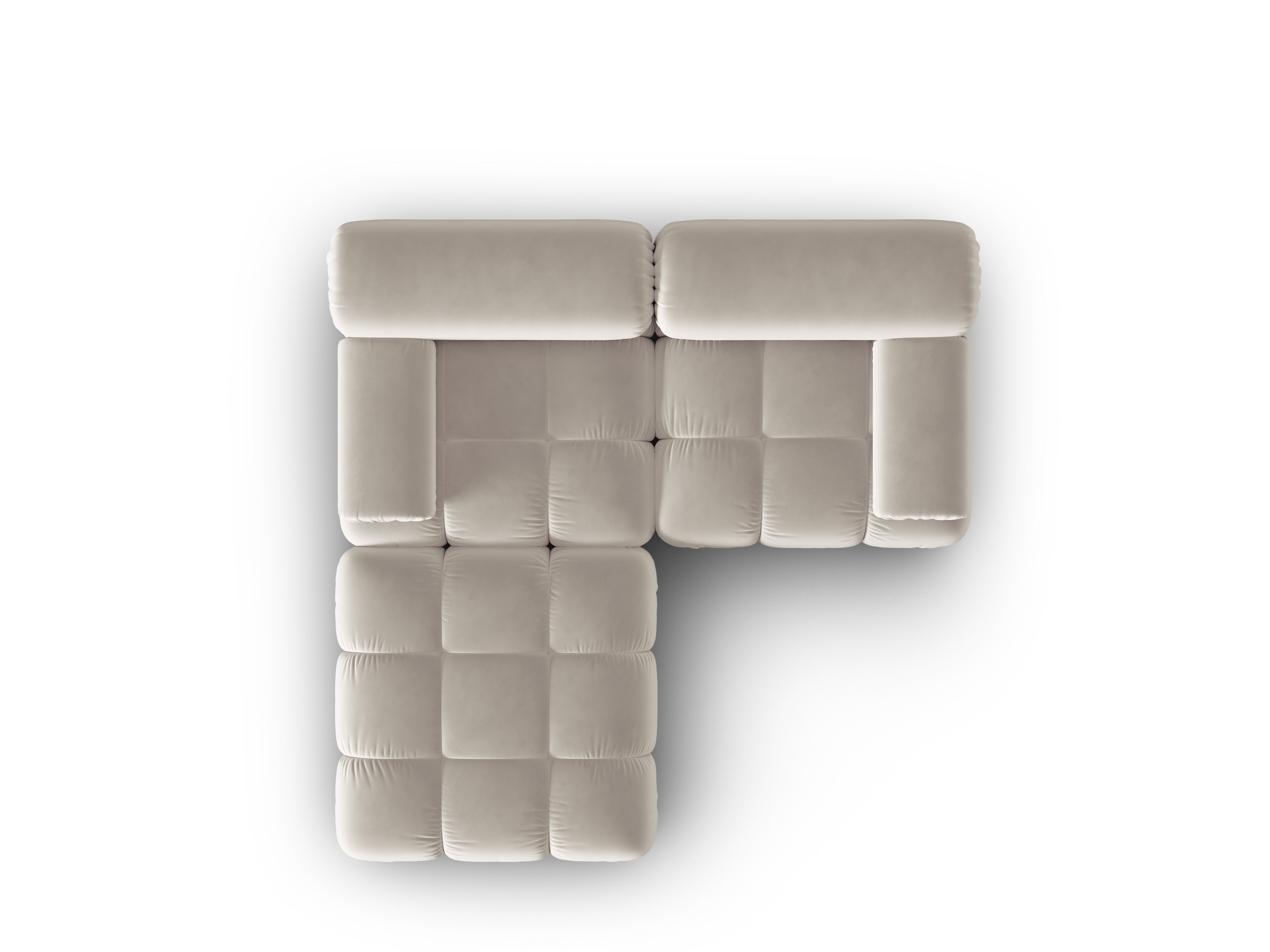 Samt-Ecksofa 3-Sitzer CORTINA beige